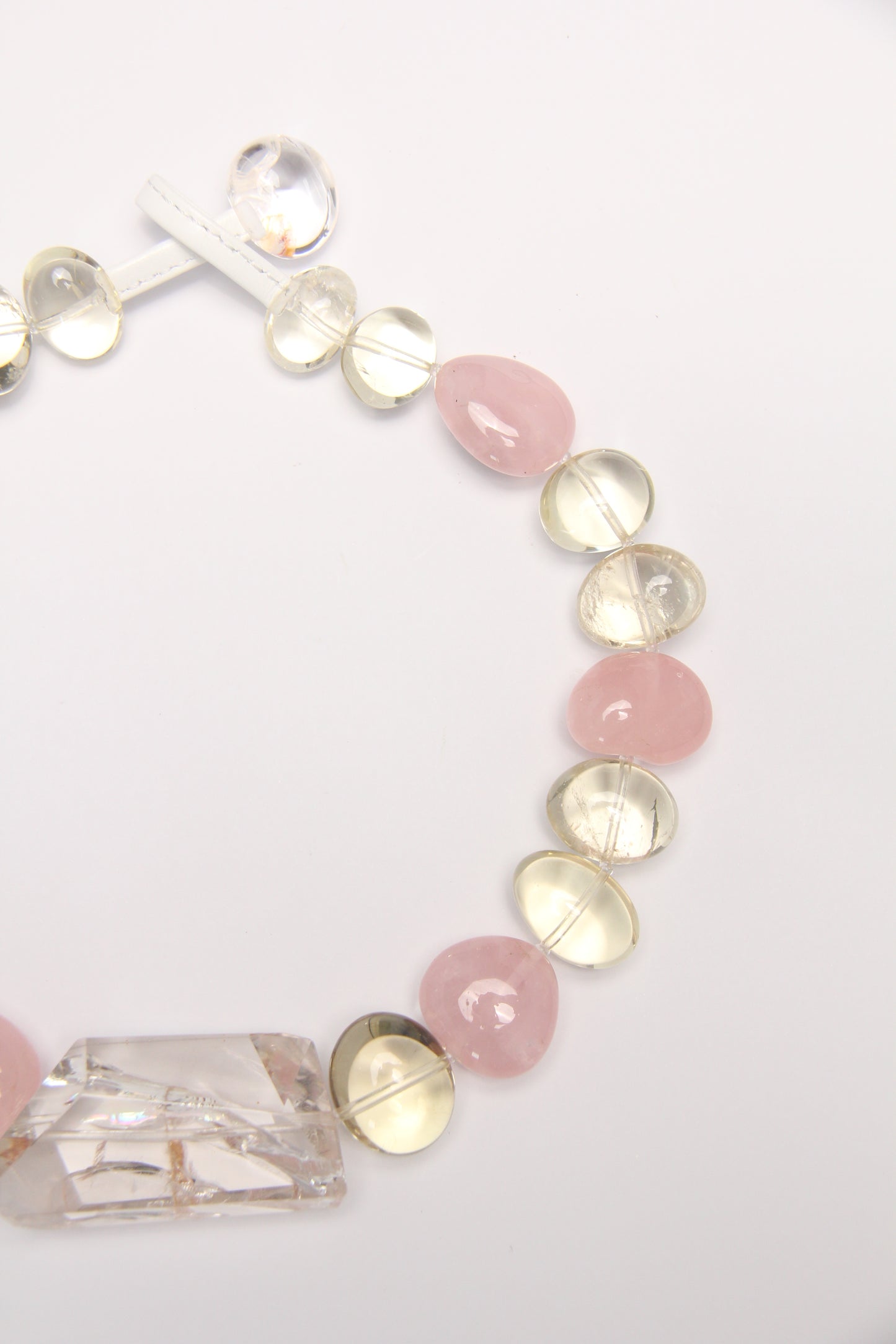 Necklace: quartz, rose quartz, citrine