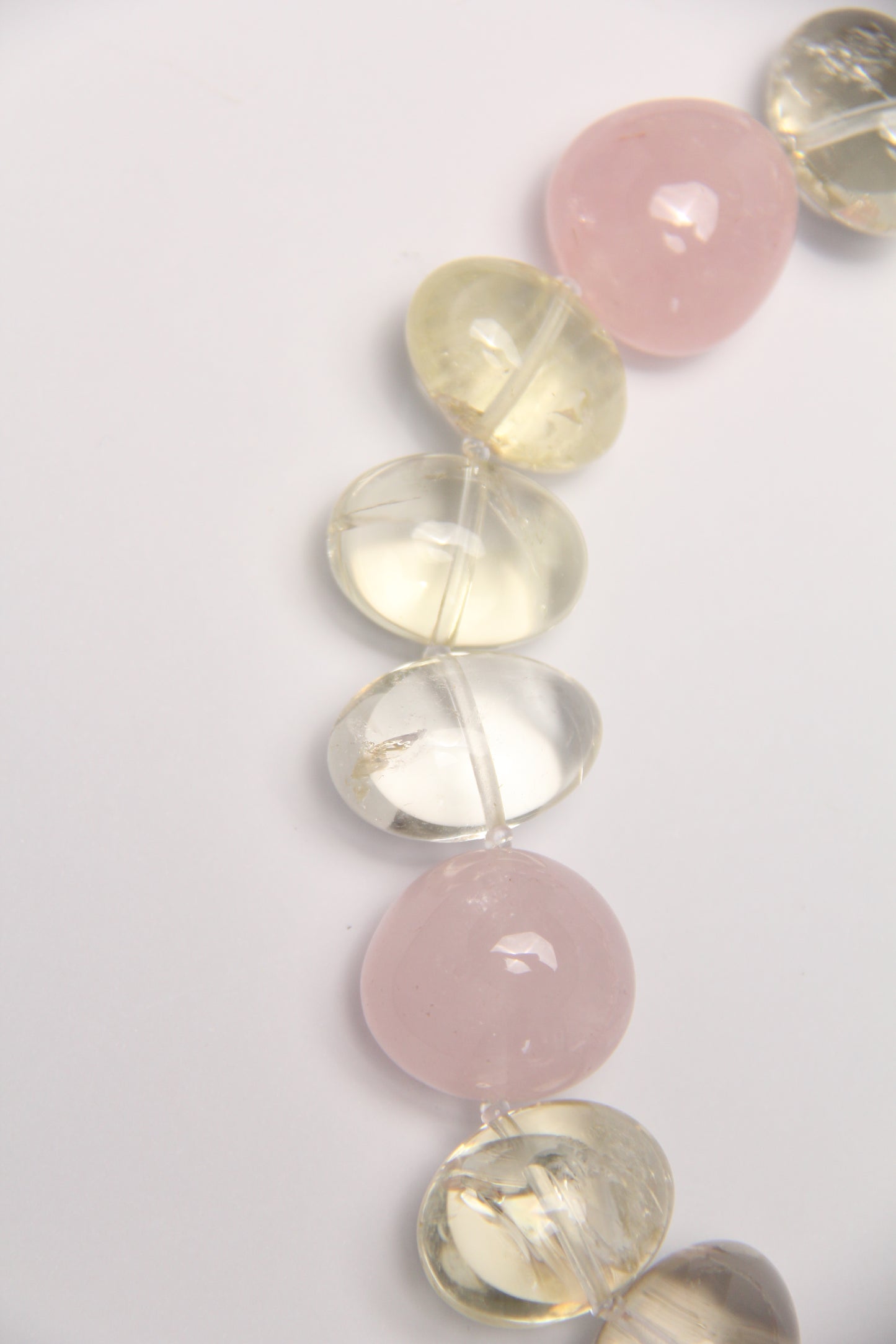 Necklace: quartz, rose quartz, citrine