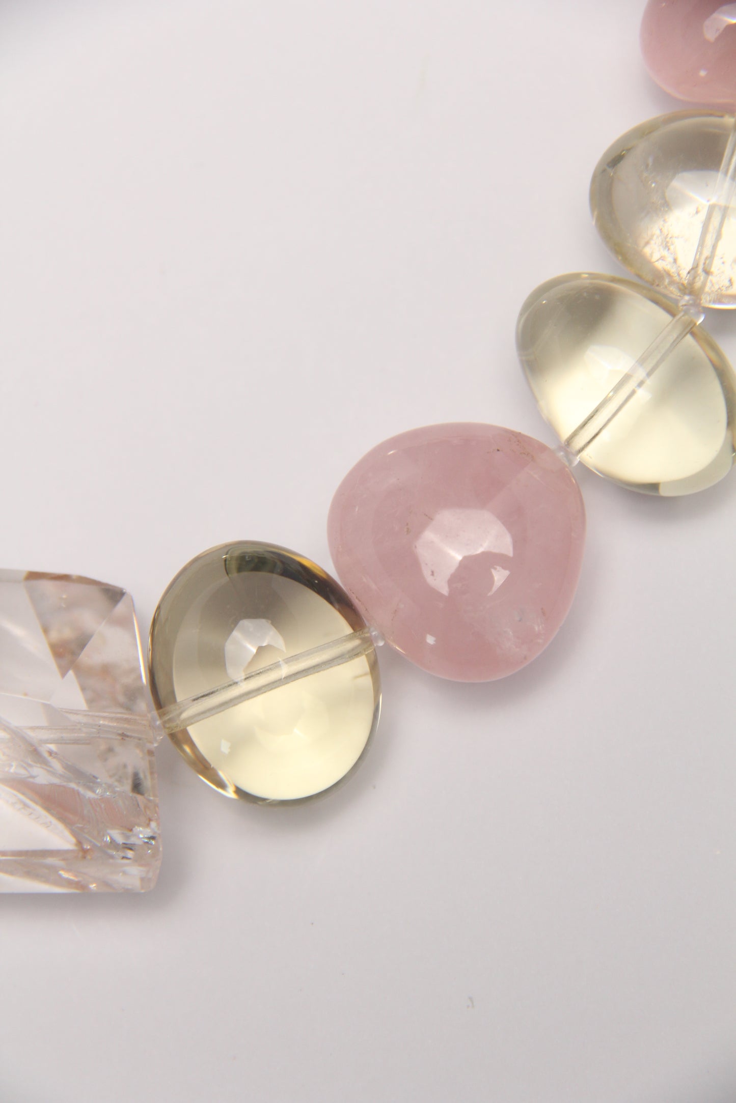 Necklace: quartz, rose quartz, citrine