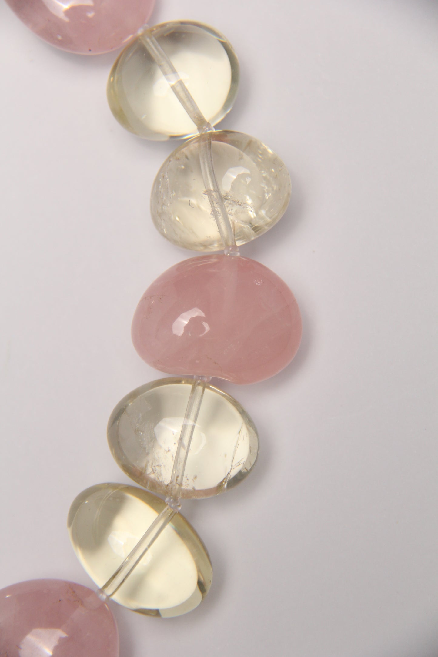 Necklace: quartz, rose quartz, citrine