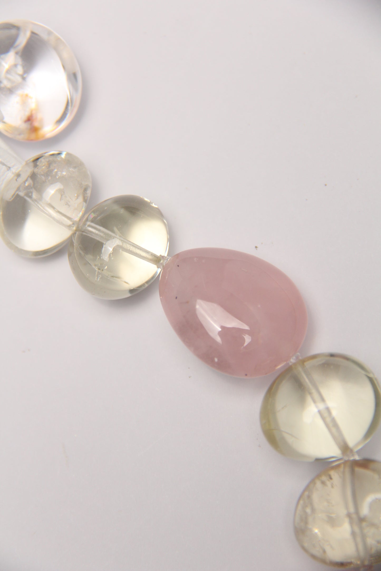 Necklace: quartz, rose quartz, citrine