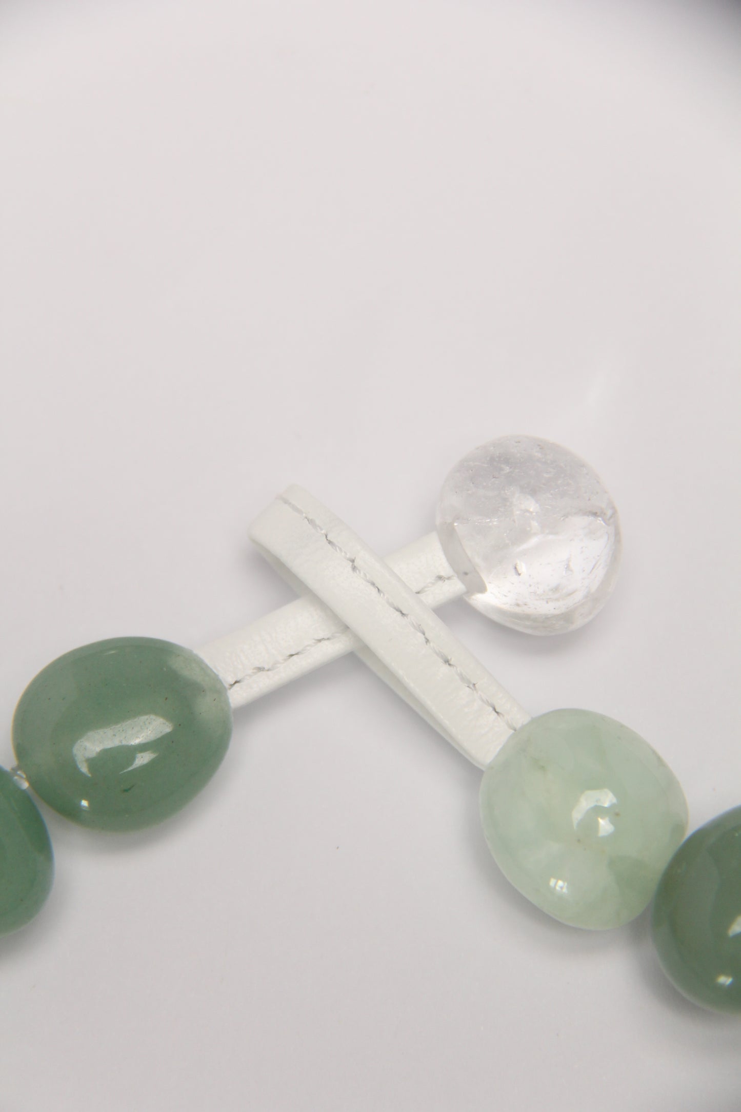 Necklace: phantom quartz, green aventurine, prehnite