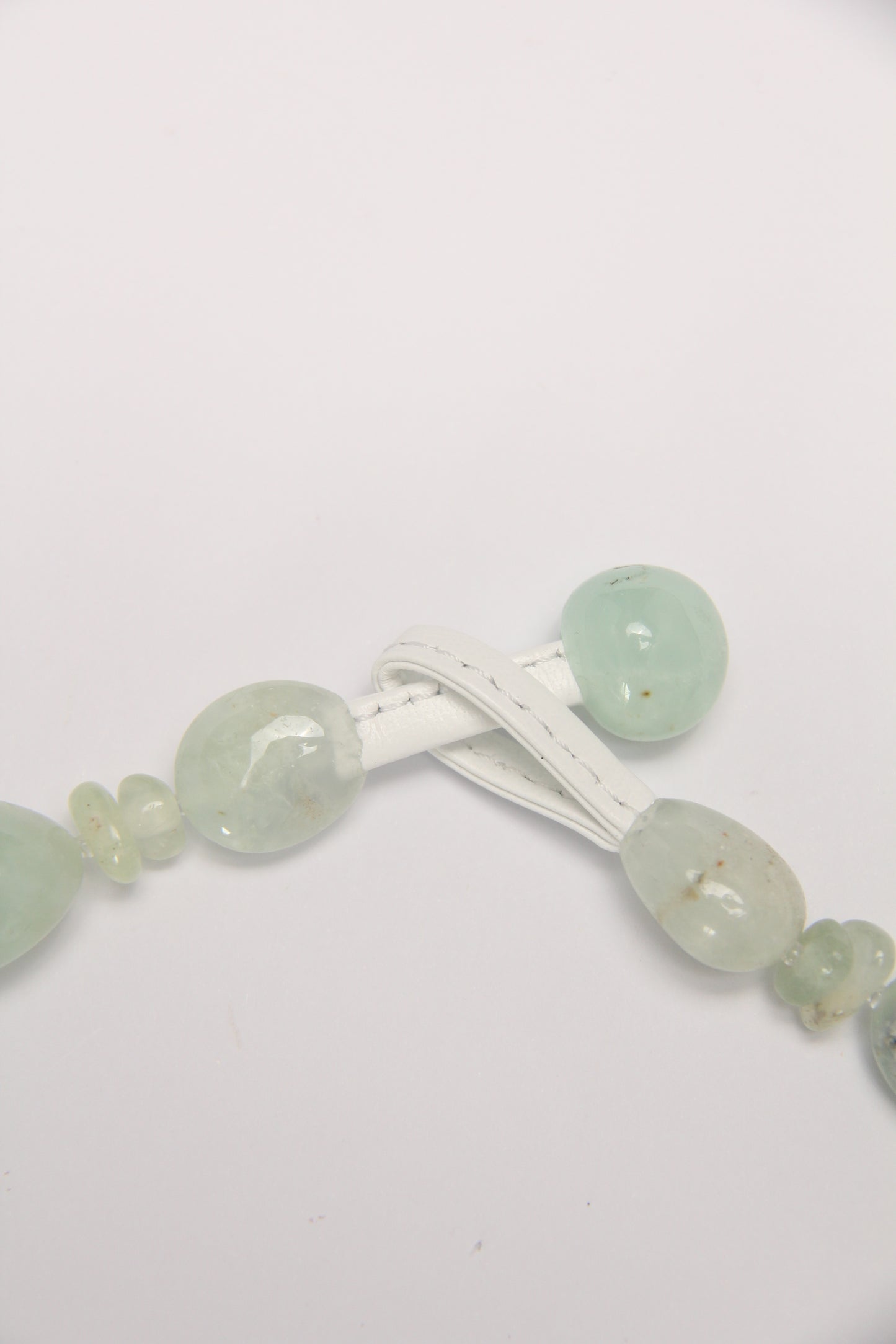 Necklace: rutilated quartz, prehnite