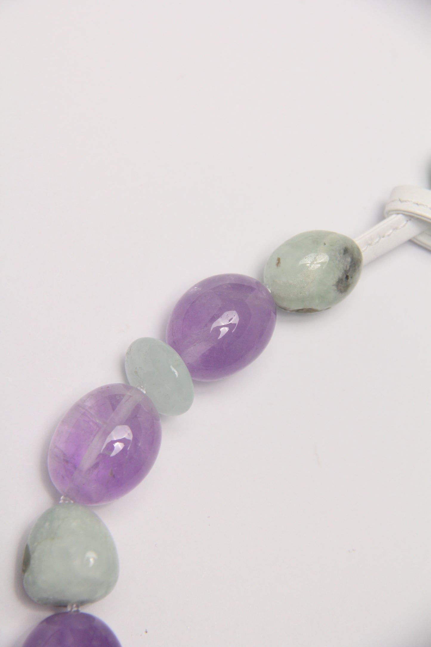 Necklace: amethyst, prehnite