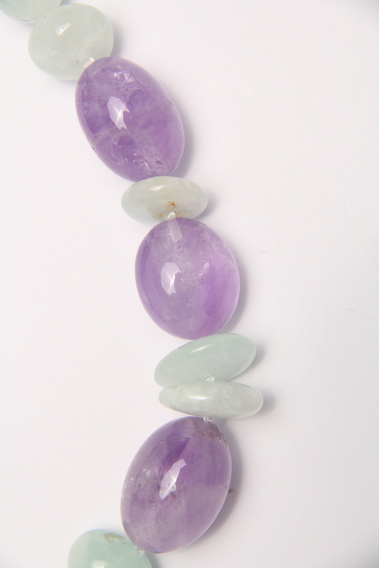 Necklace: amethyst, prehnite