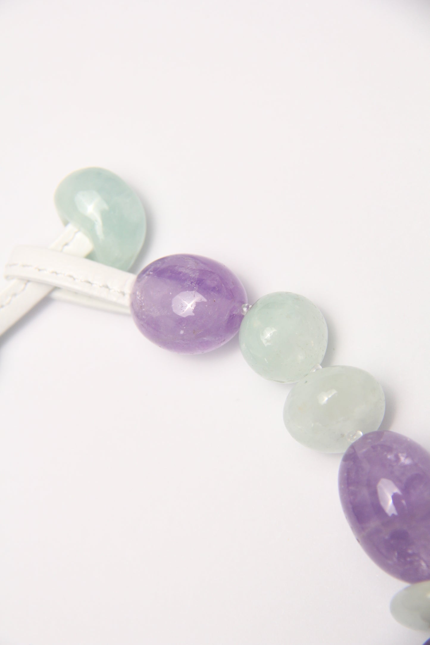 Necklace: amethyst, prehnite