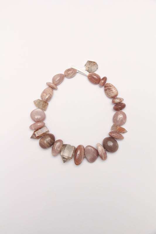 Necklace: sunstone, phantom quartz