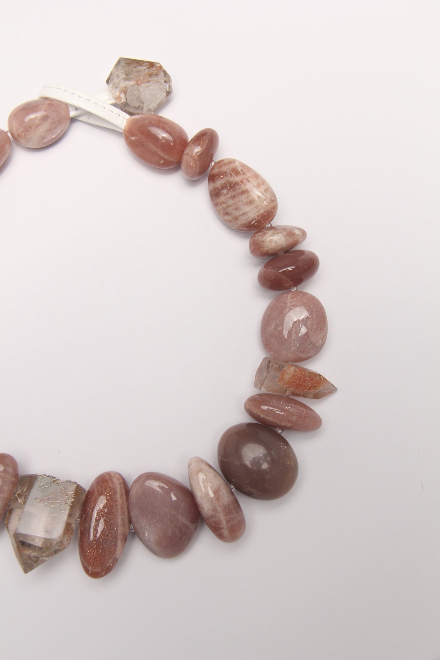 Necklace: sunstone, phantom quartz