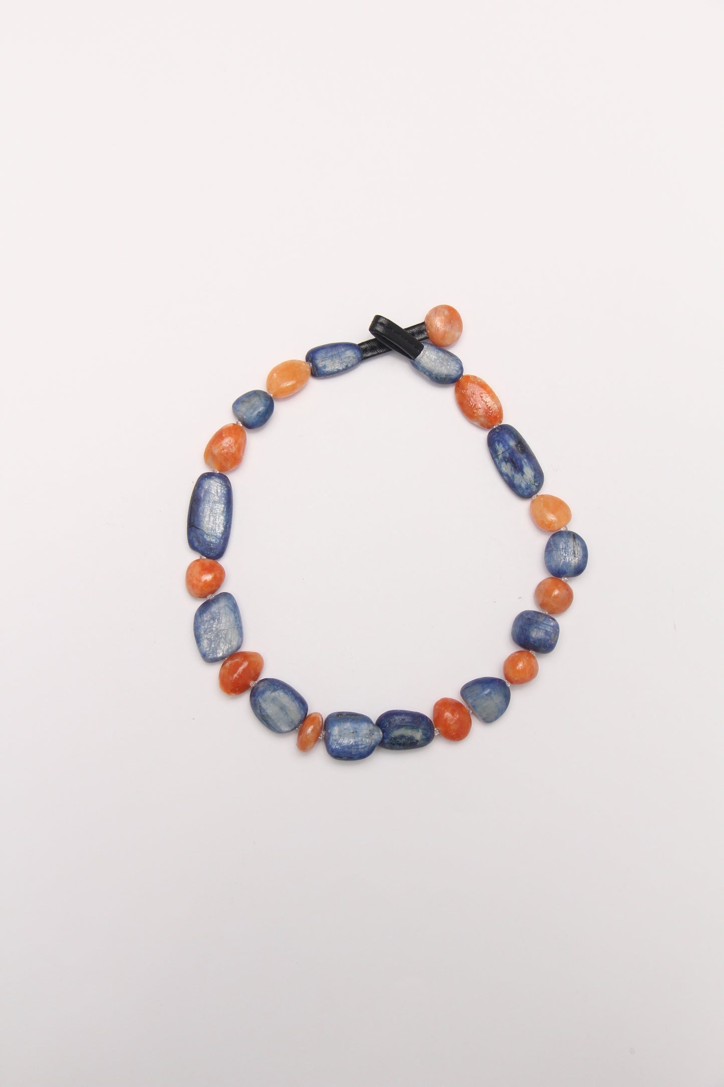 Necklace: kyanite, calcite