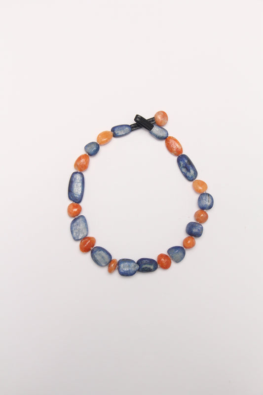 Necklace: kyanite, calcite