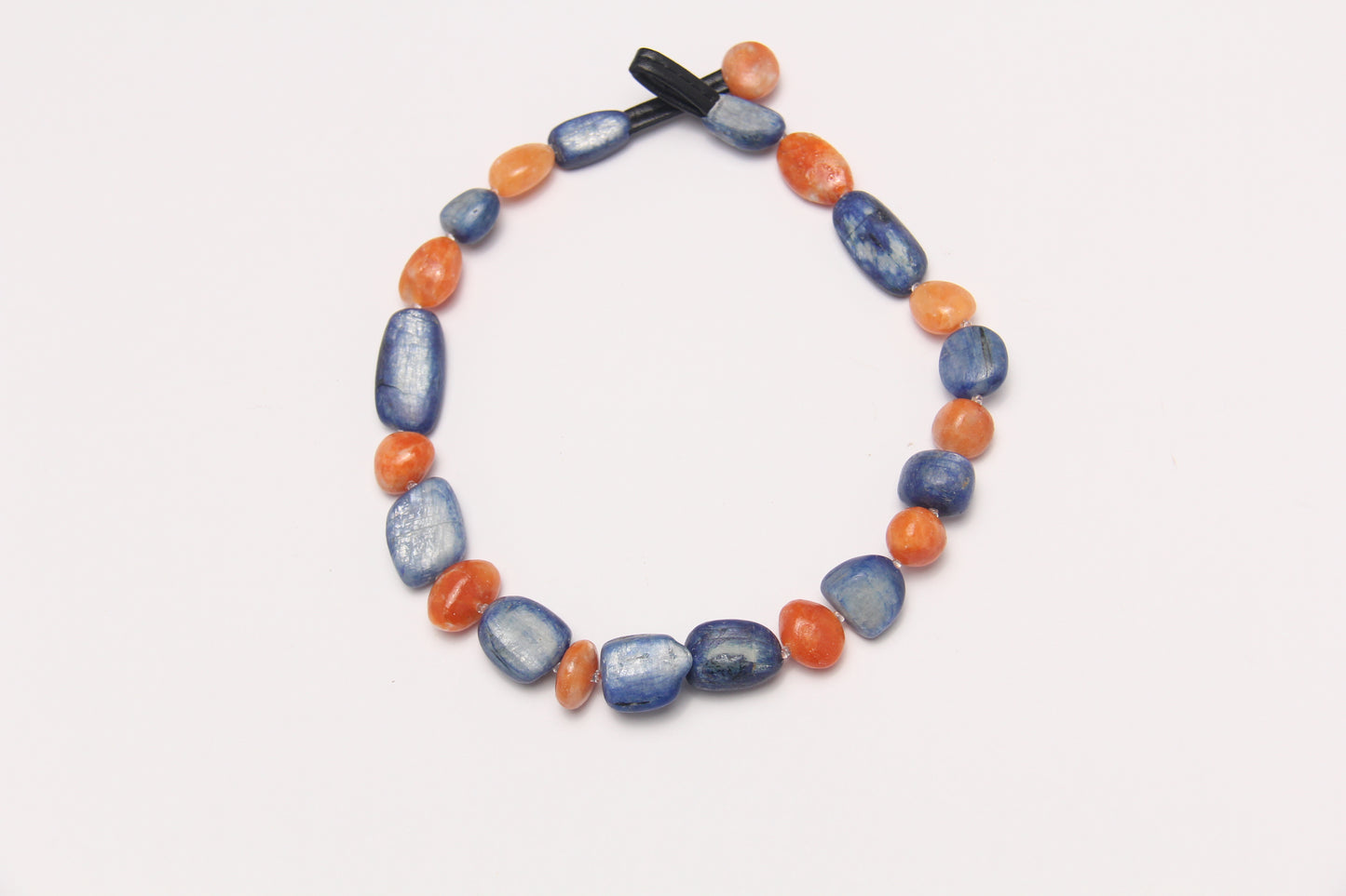 Necklace: kyanite, calcite