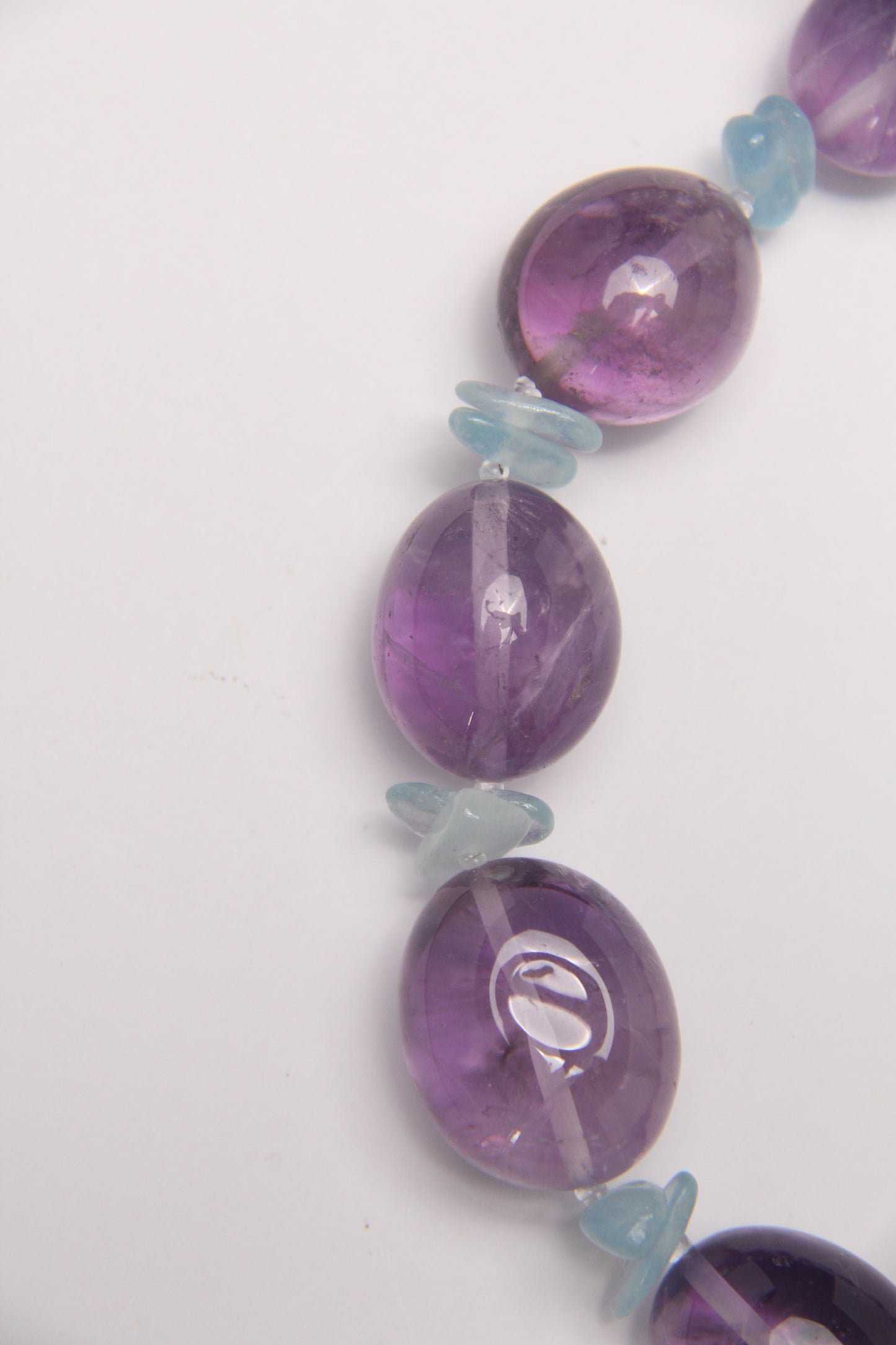 Necklace: amethyst, aquamarine