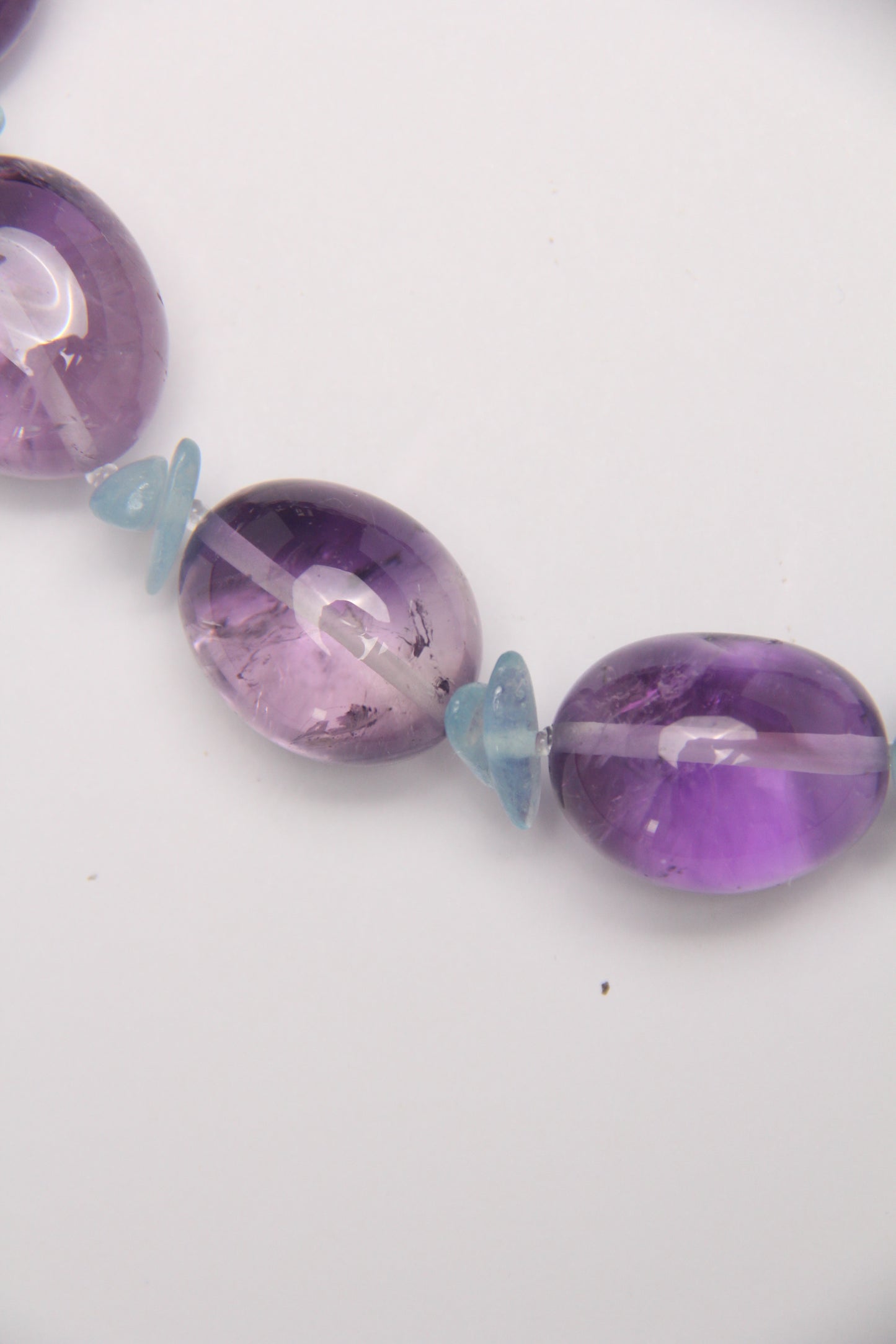 Necklace: amethyst, aquamarine