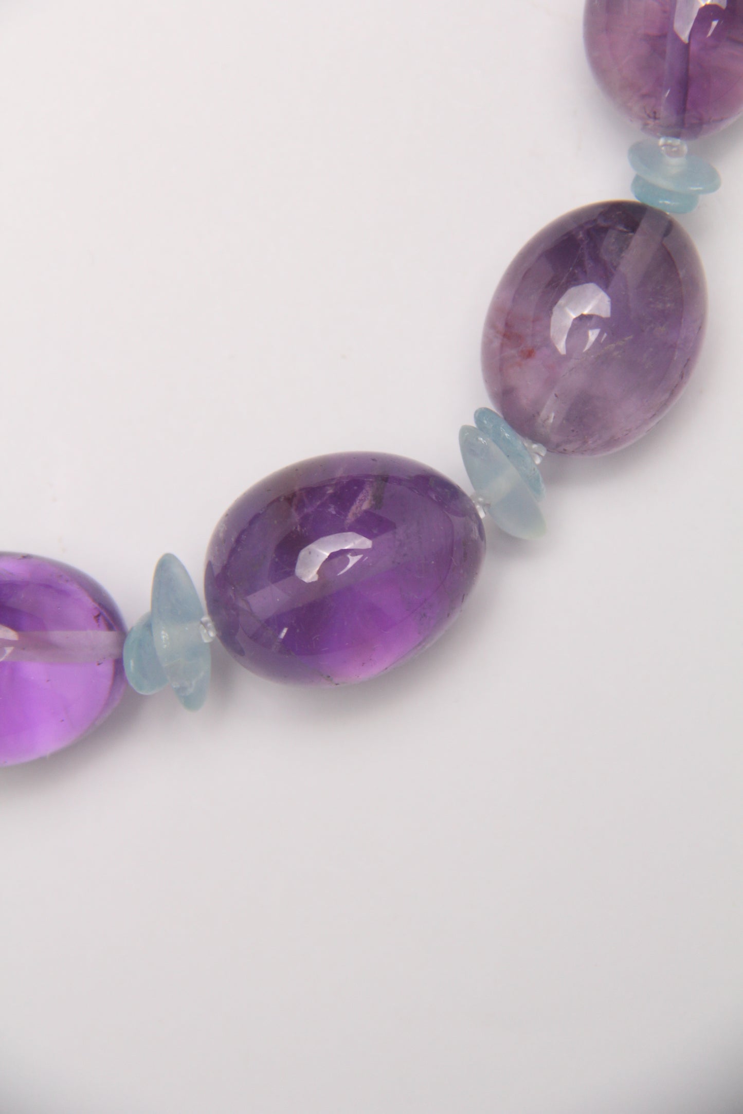 Necklace: amethyst, aquamarine