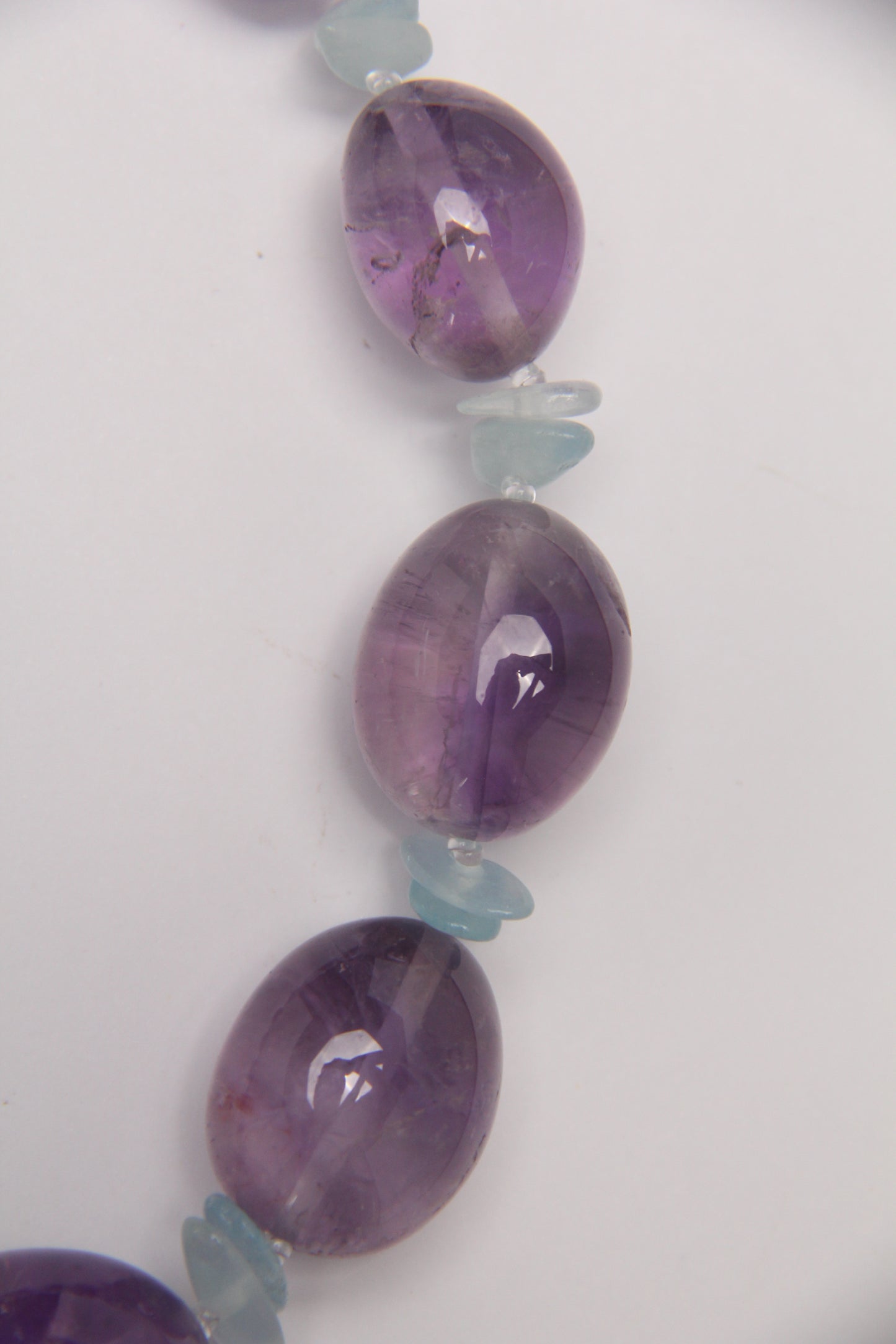 Necklace: amethyst, aquamarine