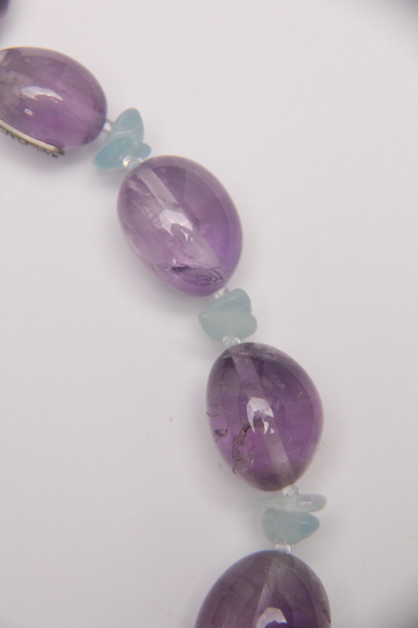 Necklace: amethyst, aquamarine