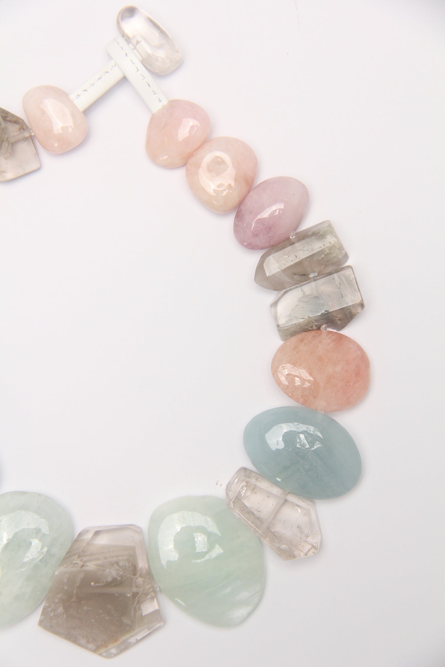 Necklace: phantom quartz, morganite