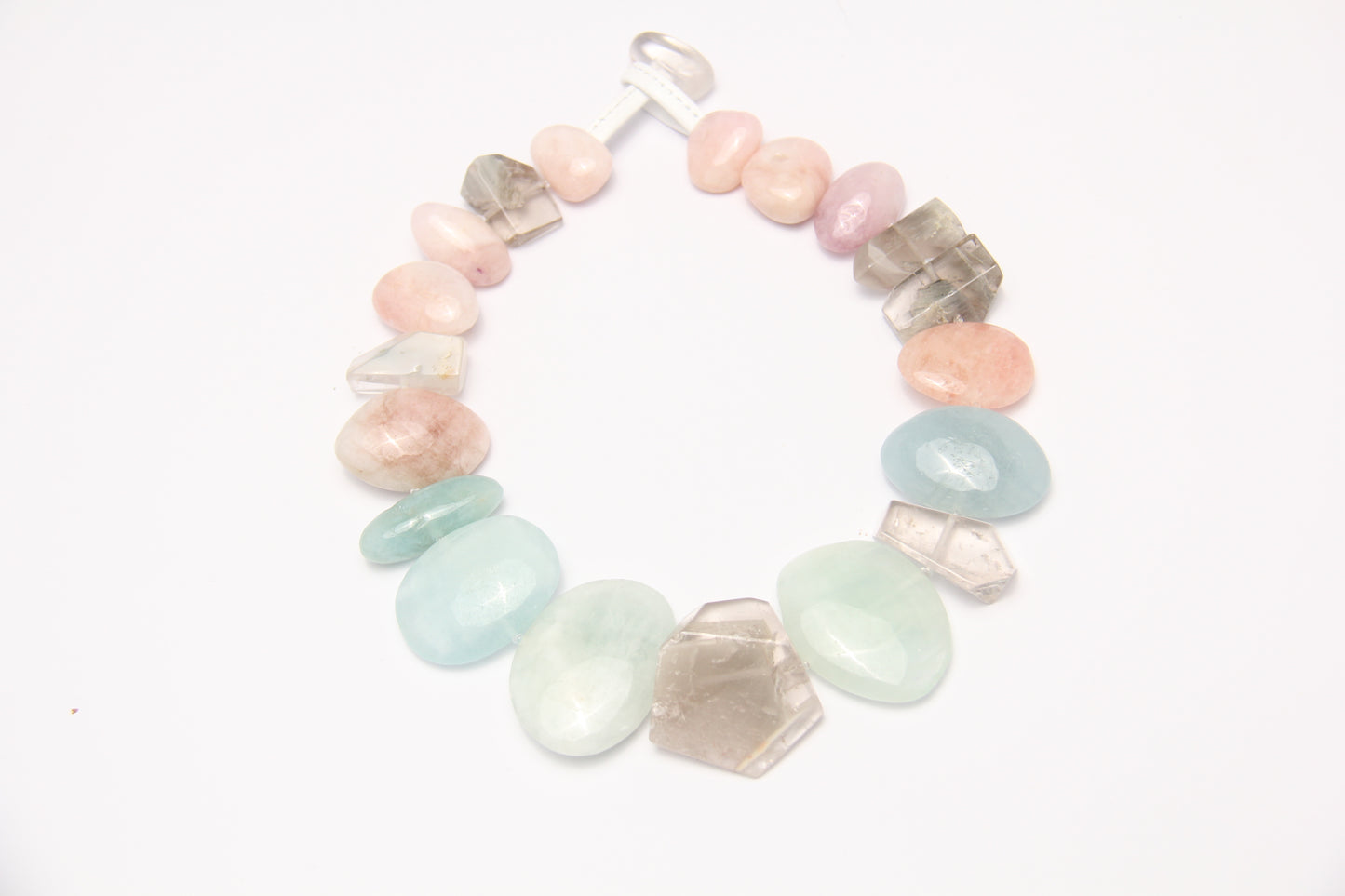 Necklace: phantom quartz, morganite