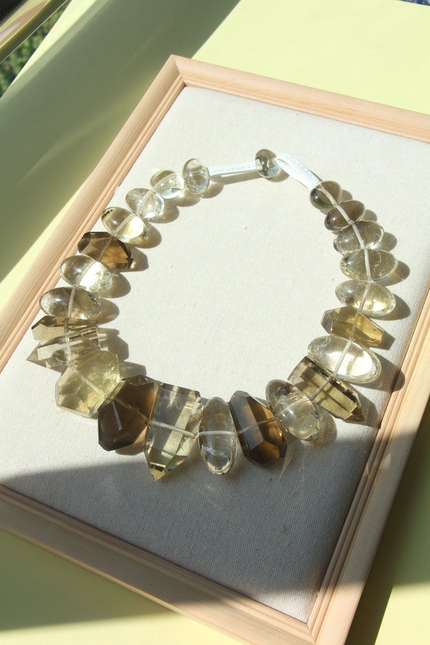 Necklace: smoky quartz, citrine