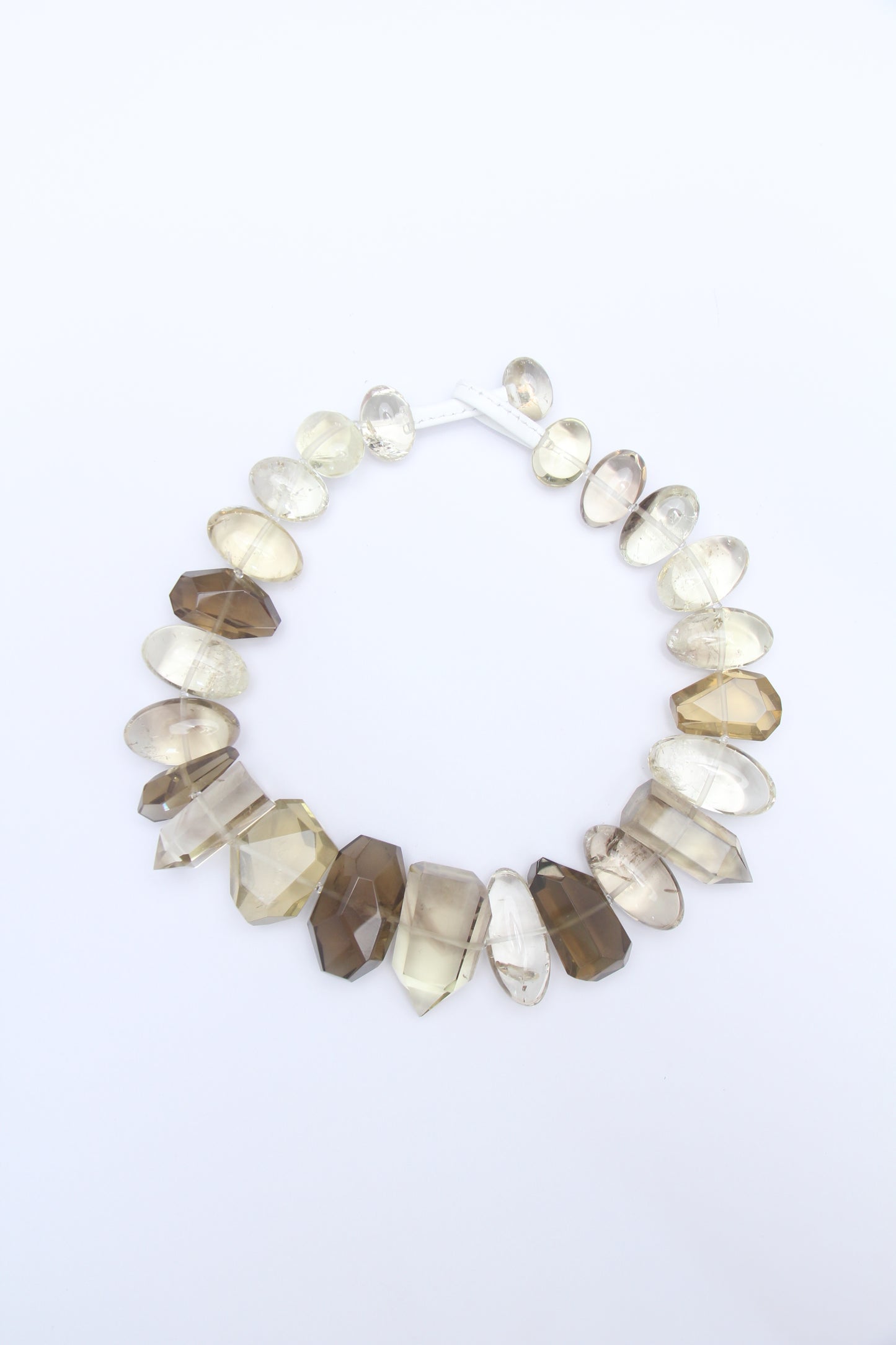 Necklace: smoky quartz, citrine