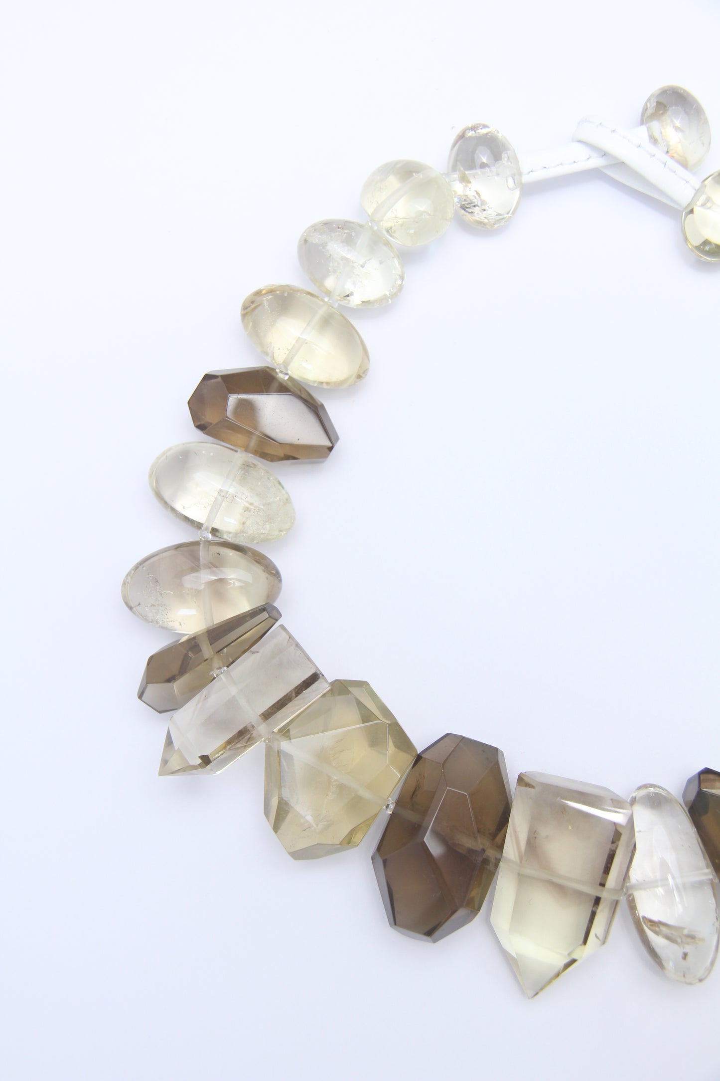 Necklace: smoky quartz, citrine