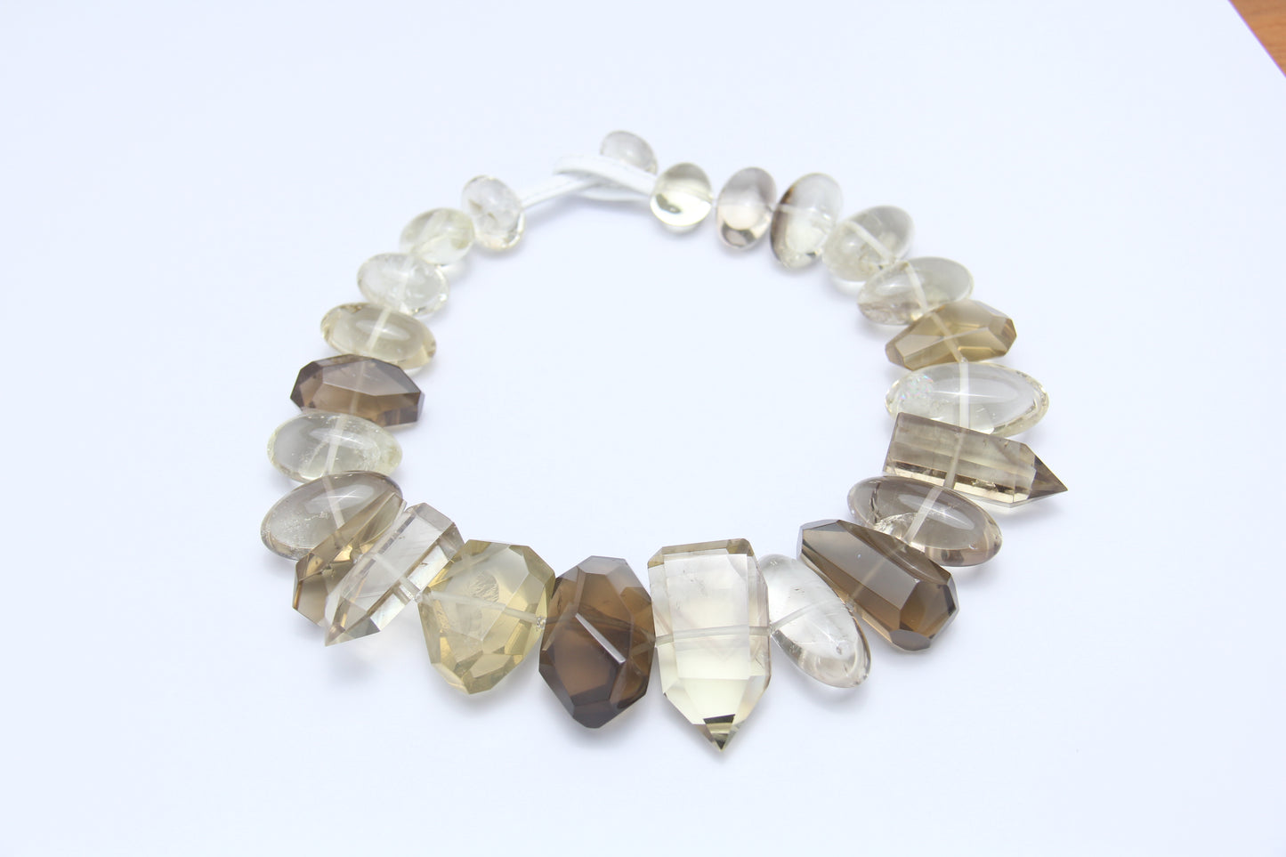 Necklace: smoky quartz, citrine