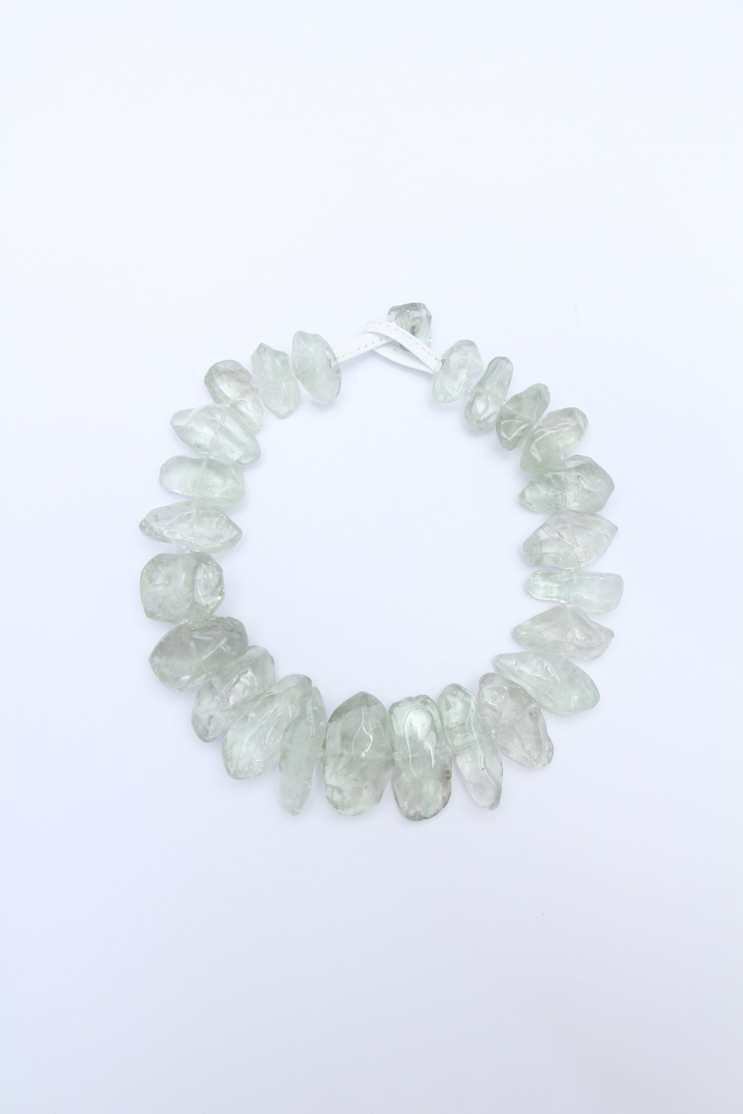 Necklace: prasem quartz