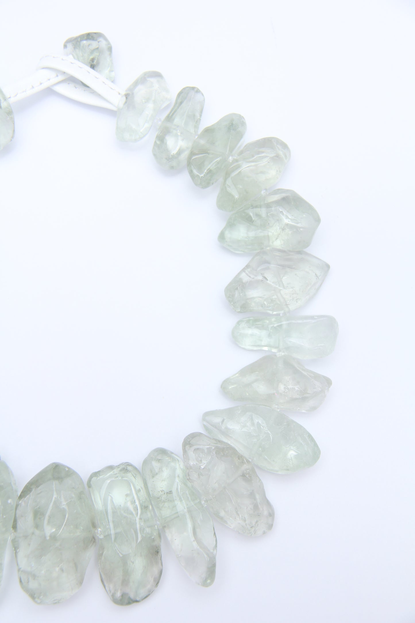 Necklace: prasem quartz