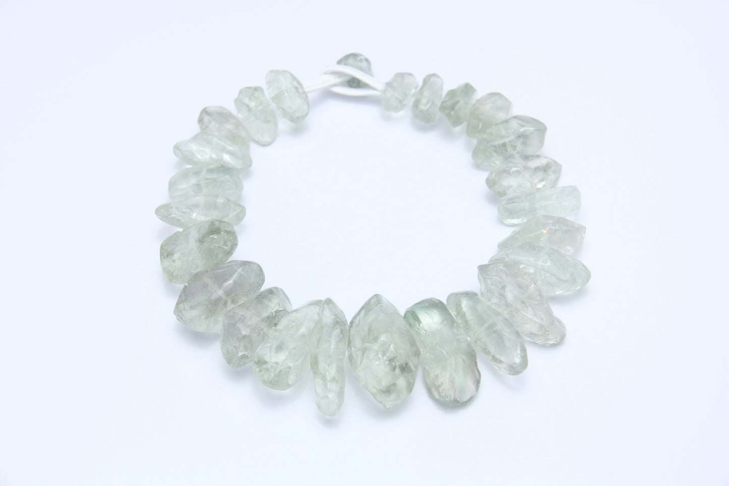 Necklace: prasem quartz