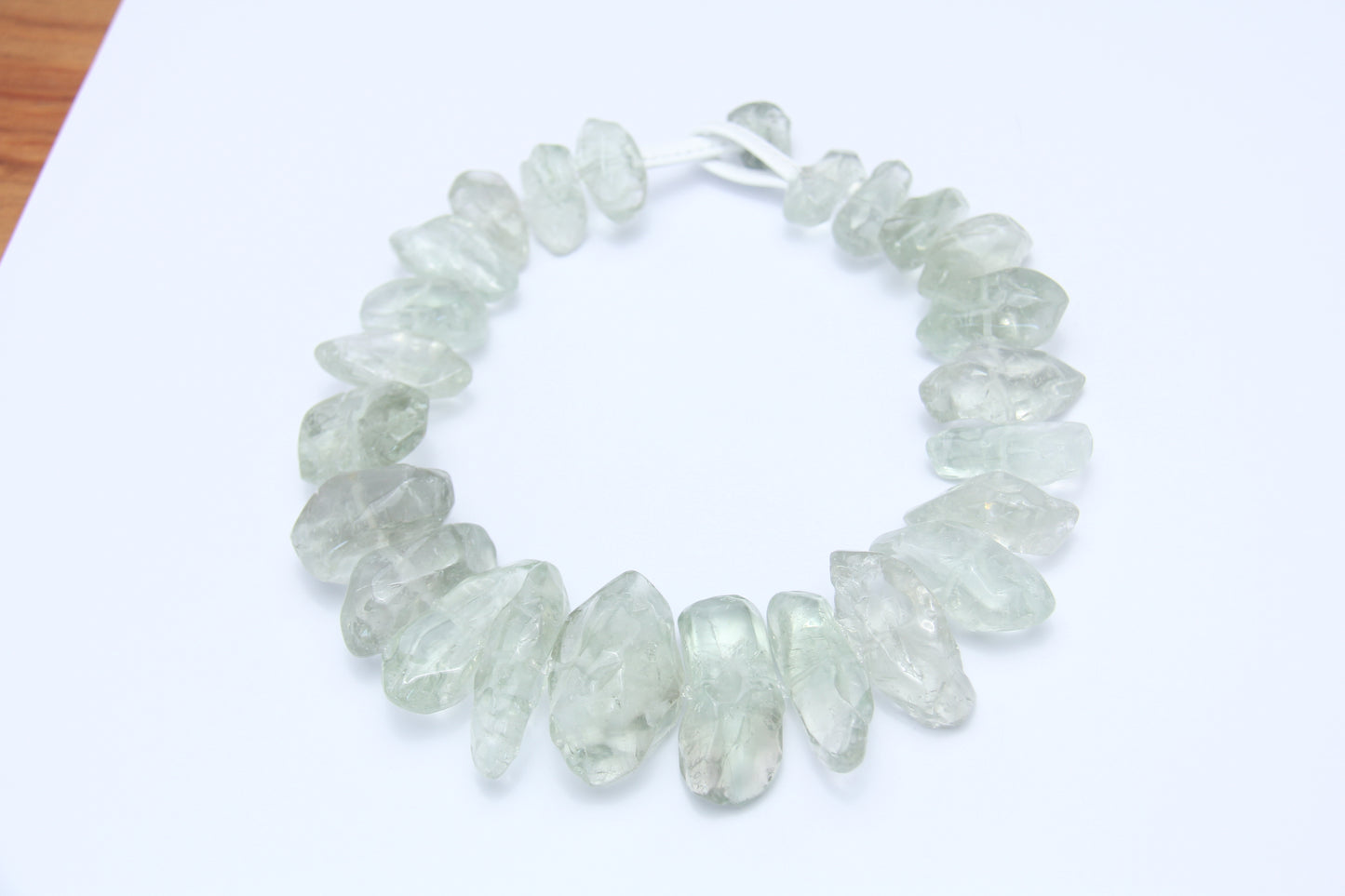 Necklace: prasem quartz