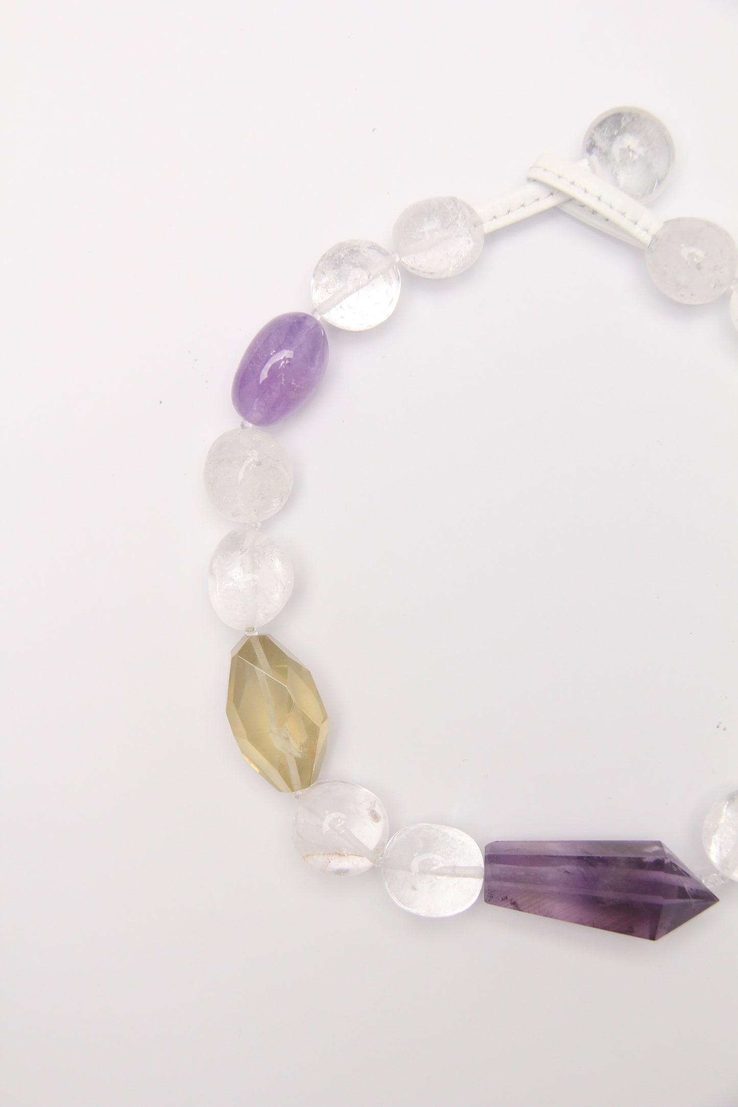 Necklace: amethyst, citrine, clear quartz