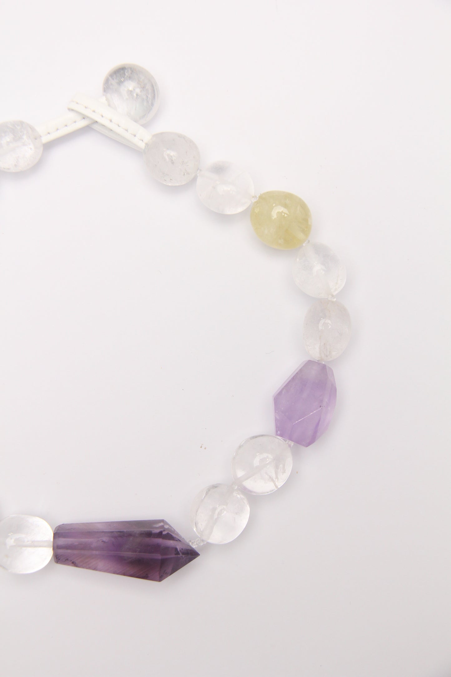 Necklace: amethyst, citrine, clear quartz