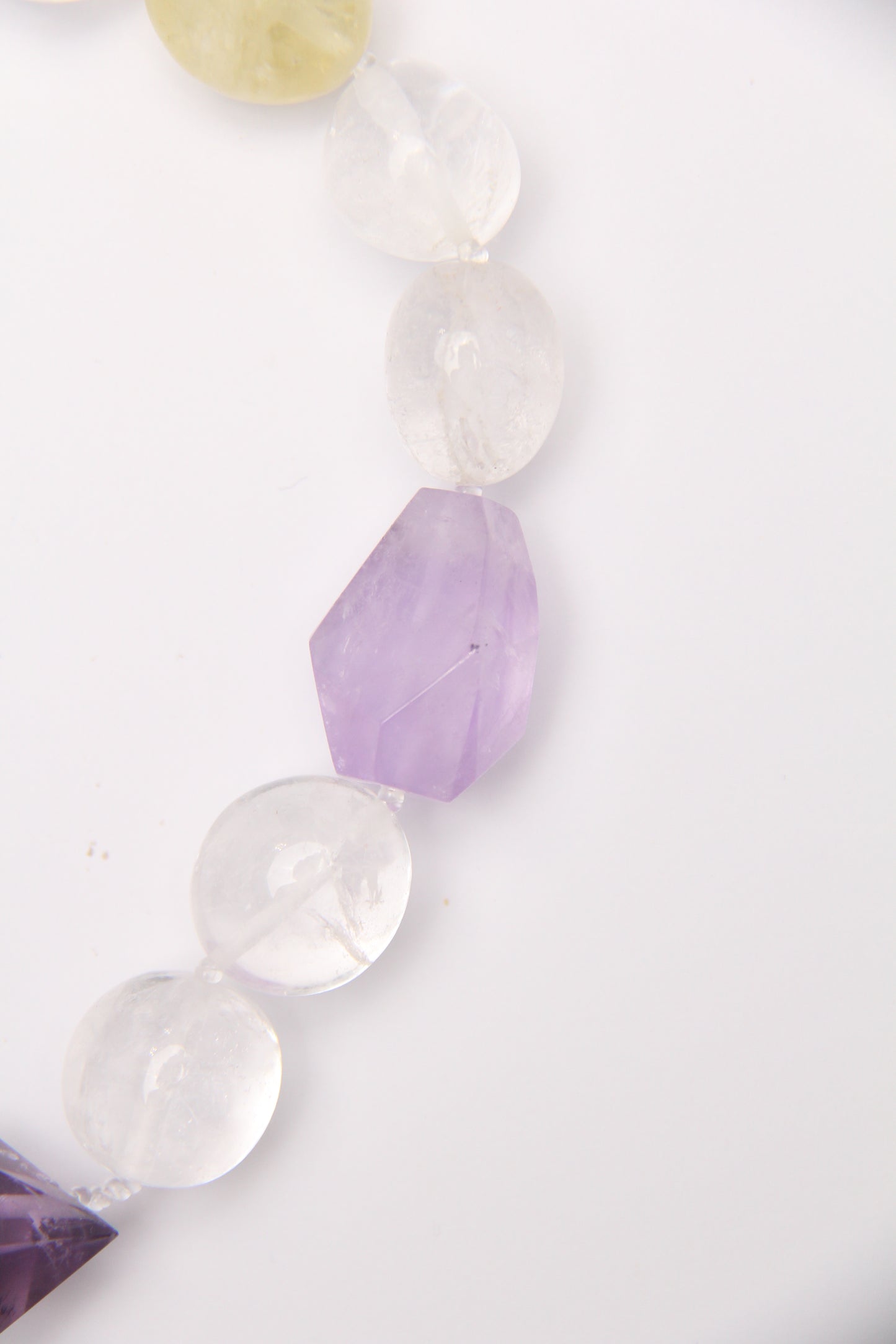 Necklace: amethyst, citrine, clear quartz