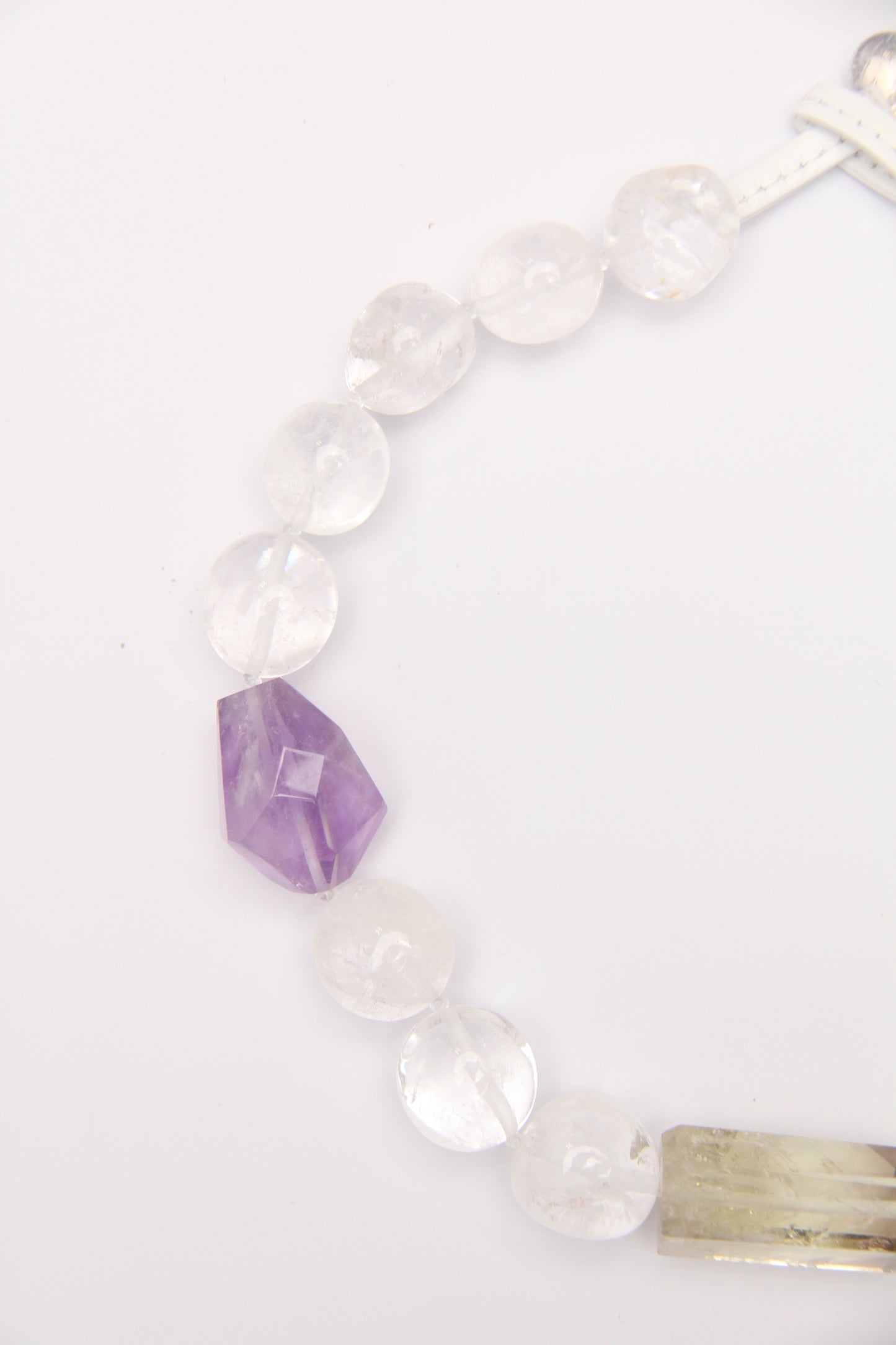 Necklace:citrine, amethyst, clear quartz