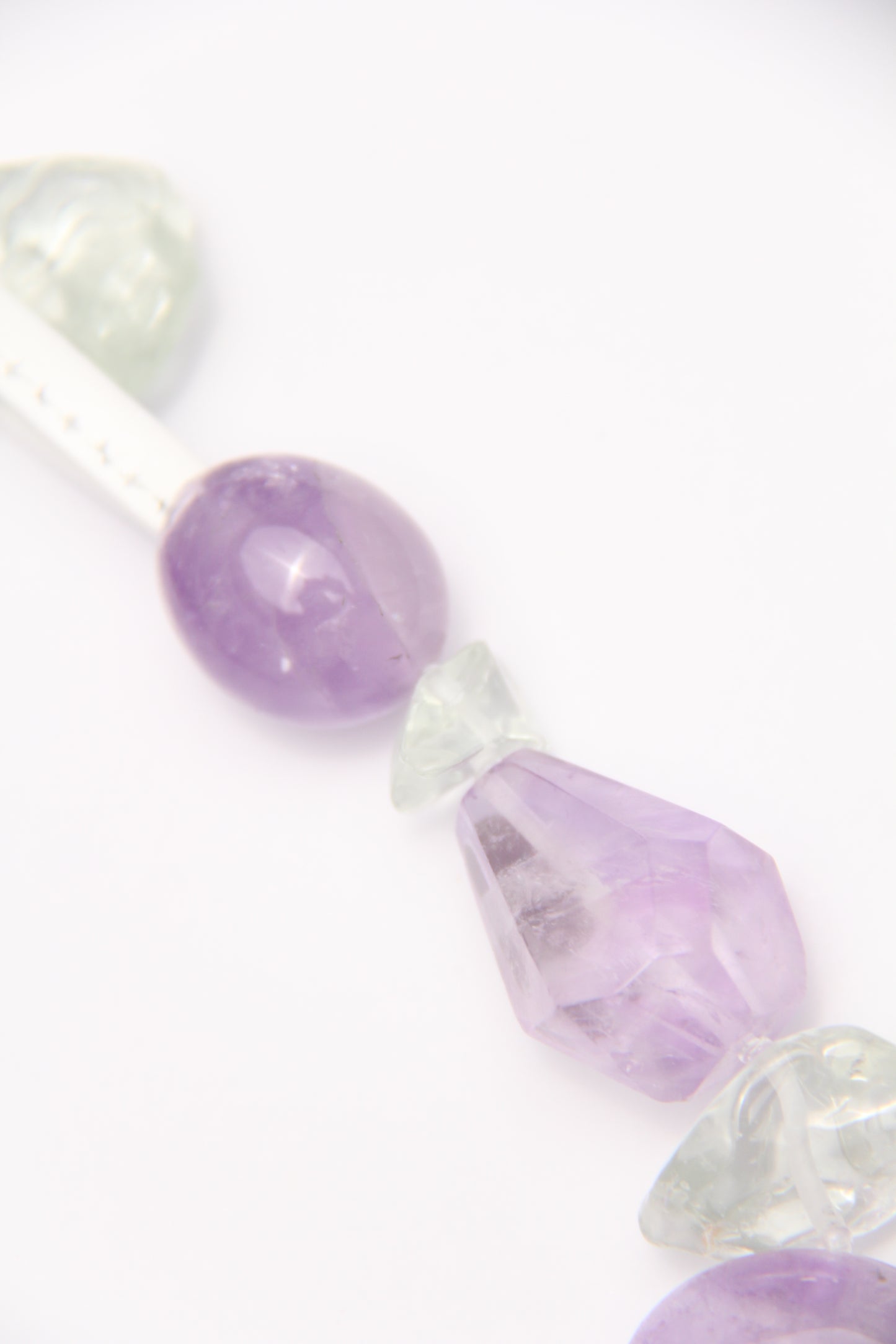 Necklace: amethyst, prasem quartz