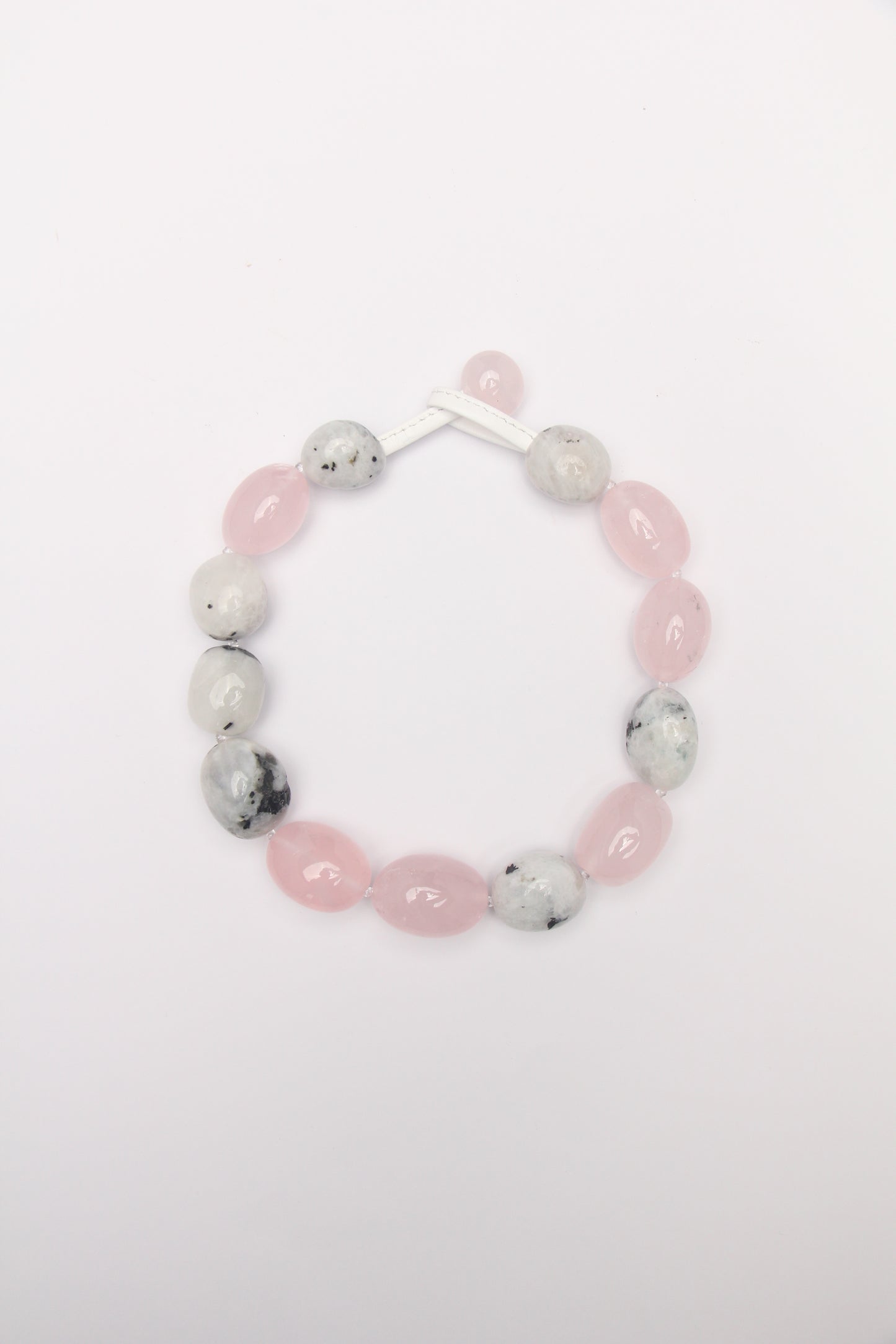 Necklace: rose quartz, moonstone