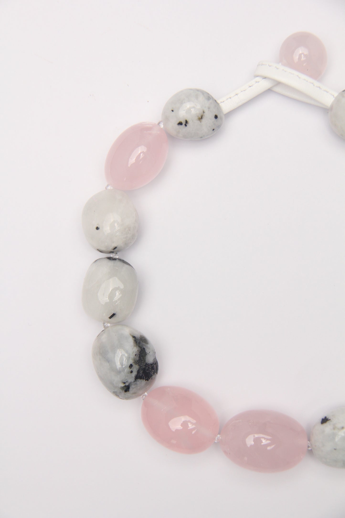 Necklace: rose quartz, moonstone