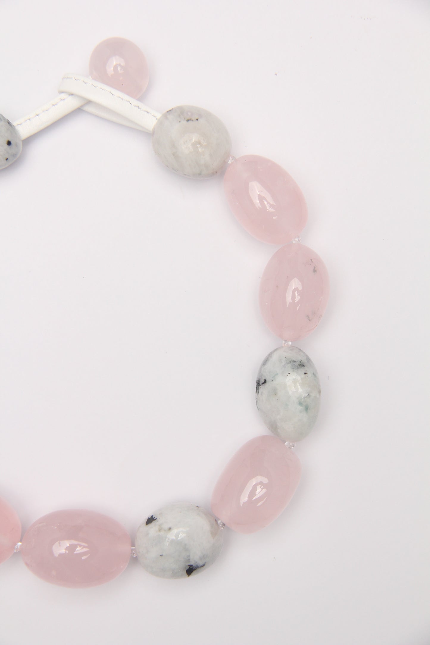 Necklace: rose quartz, moonstone