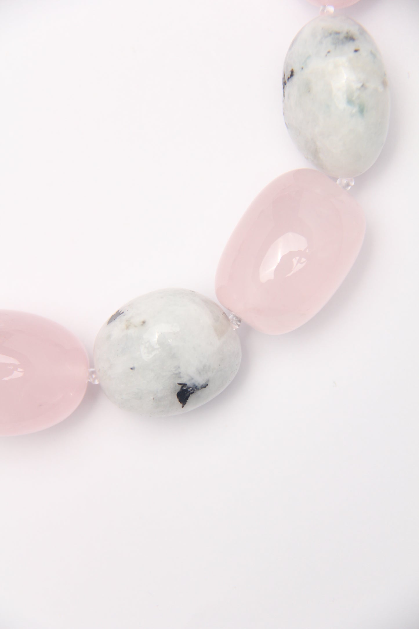 Necklace: rose quartz, moonstone