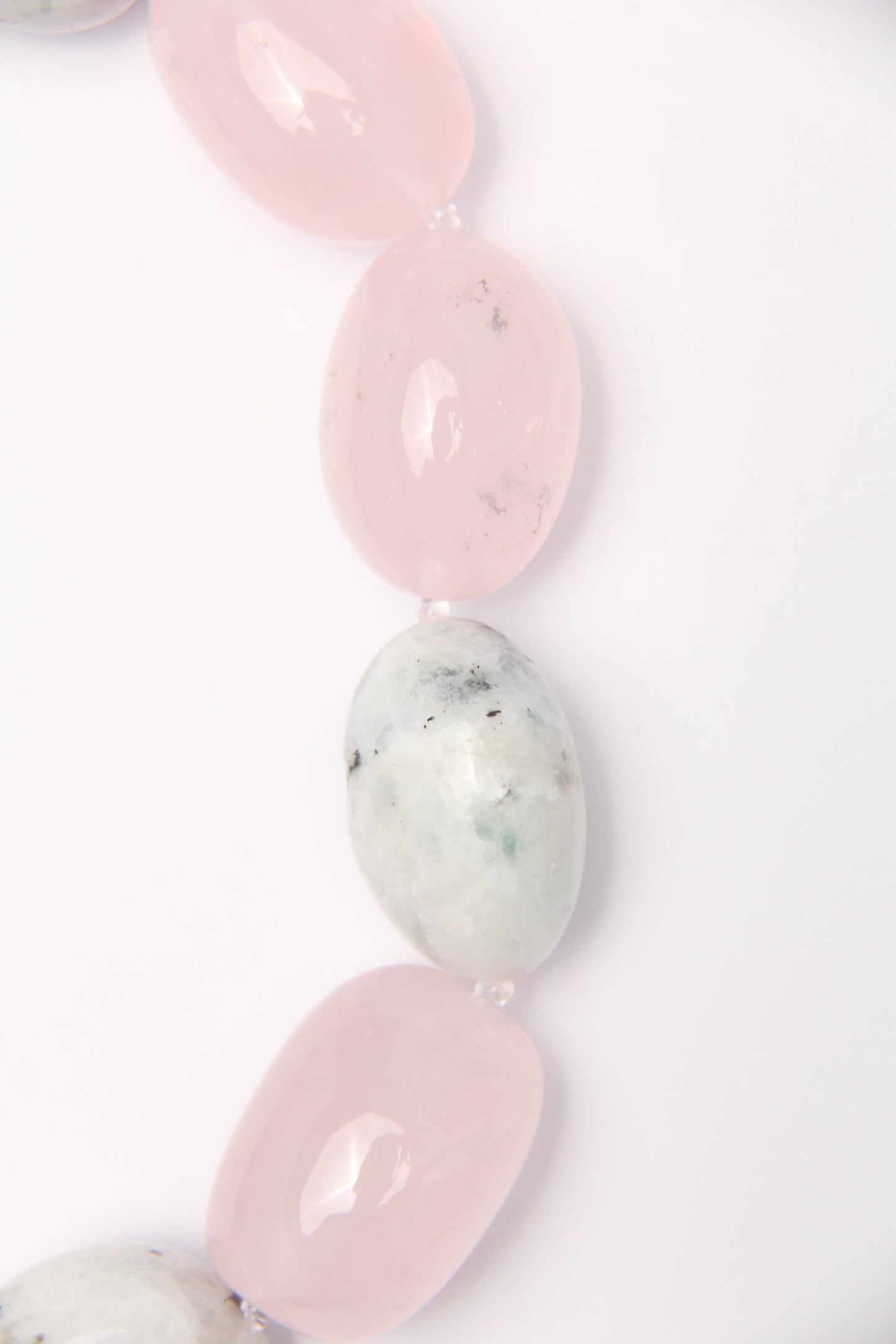 Necklace: rose quartz, moonstone