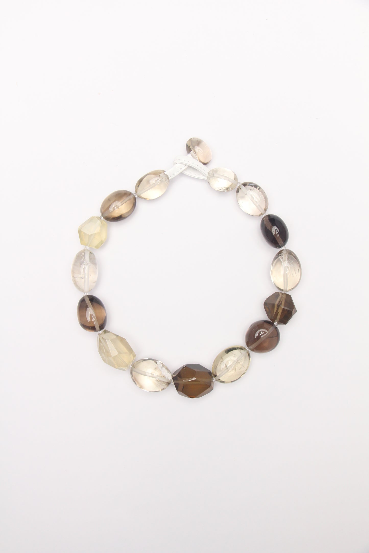 Necklace: smoky quartz, citrine