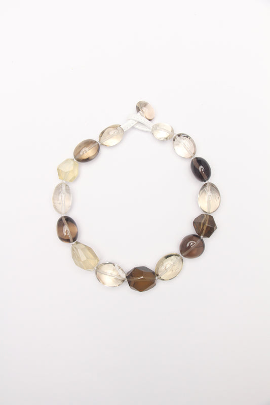 Necklace: smoky quartz, citrine