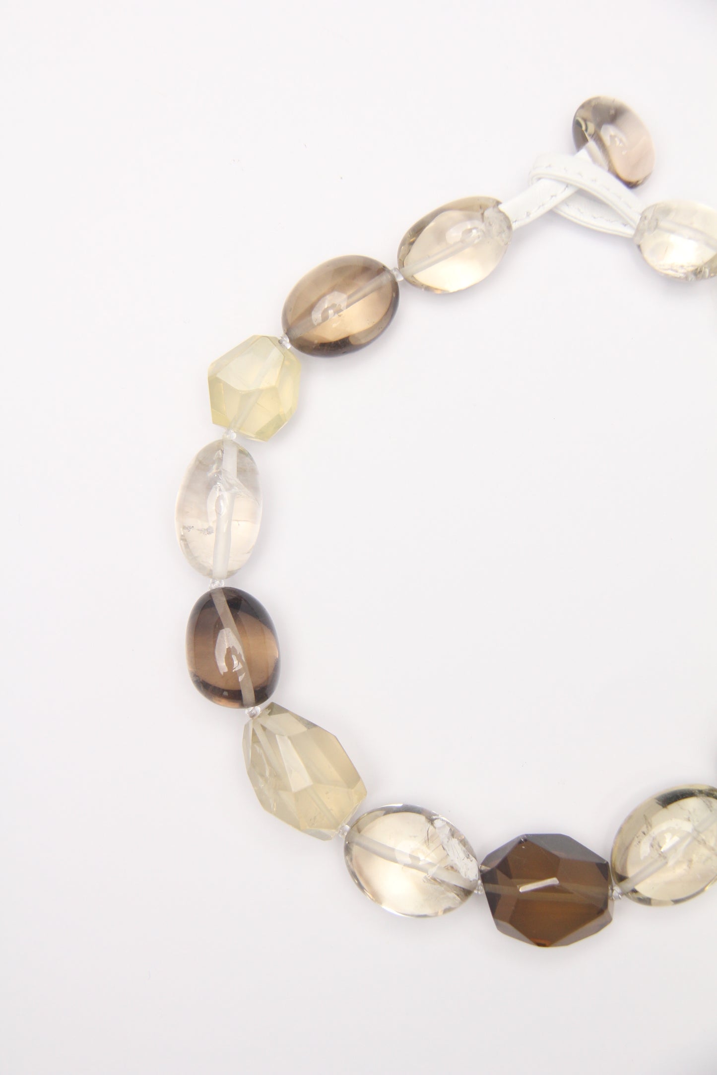 Necklace: smoky quartz, citrine