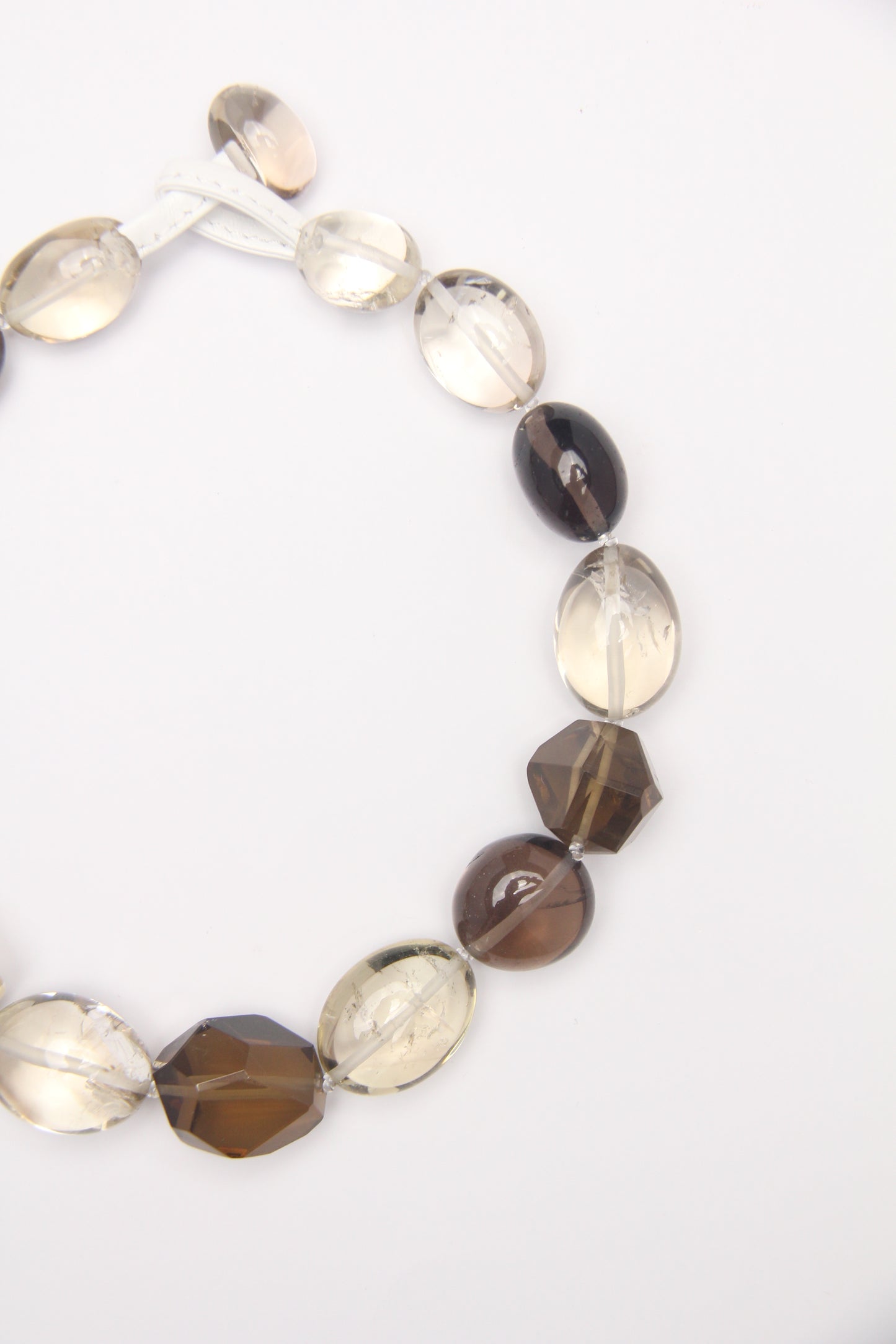 Necklace: smoky quartz, citrine