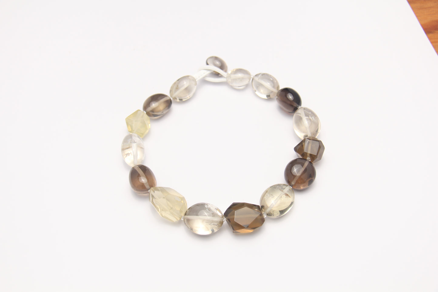 Necklace: smoky quartz, citrine