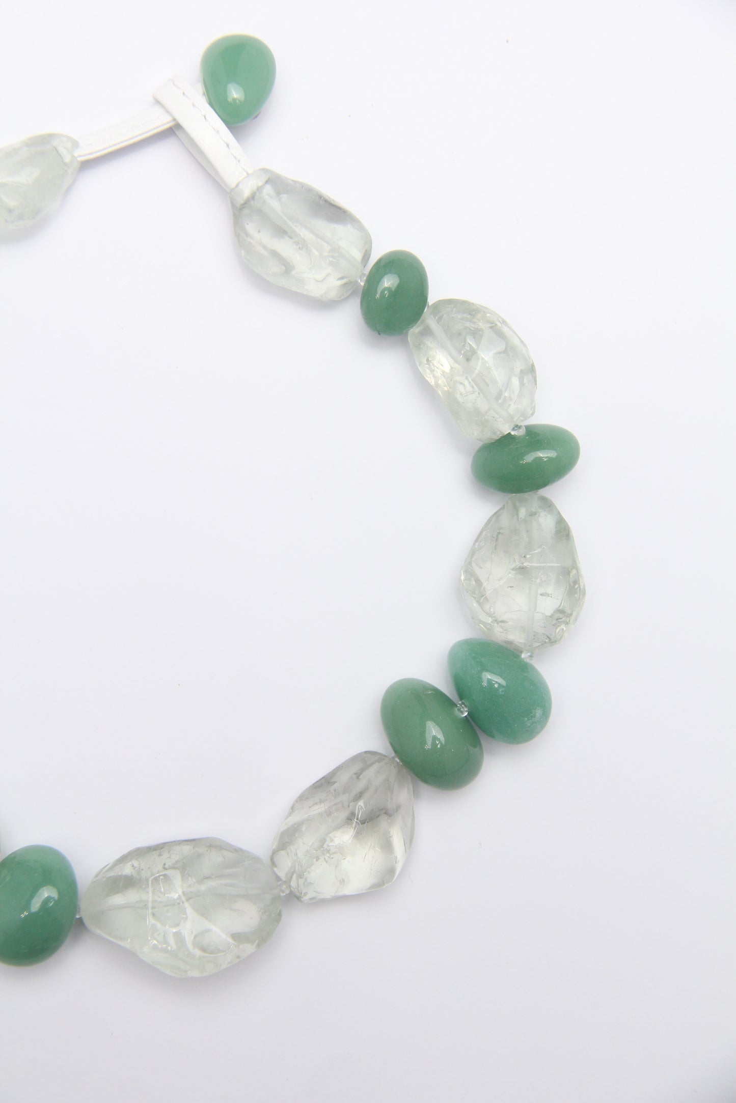 Necklace: prasem quartz, green aventurine