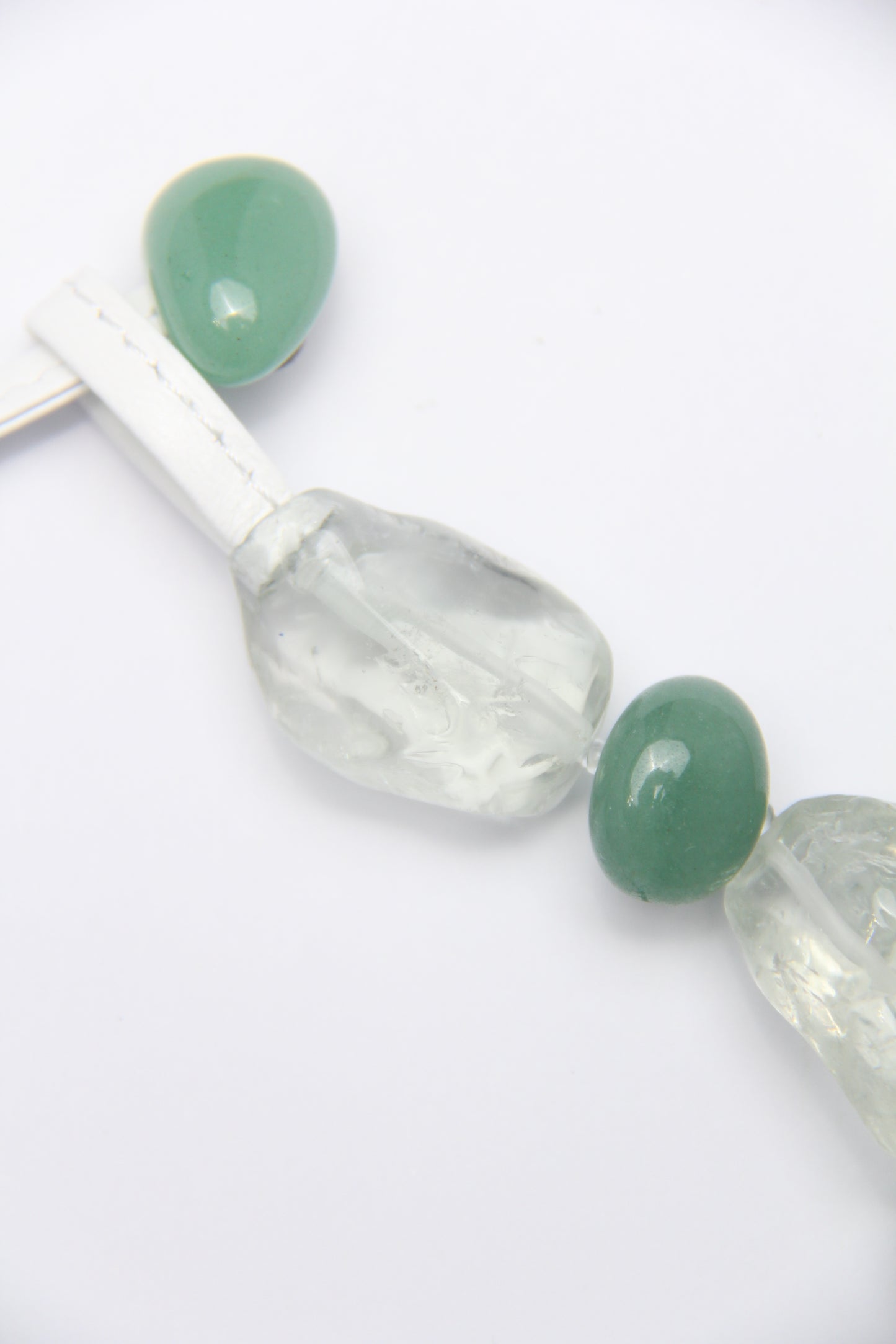 Necklace: prasem quartz, green aventurine