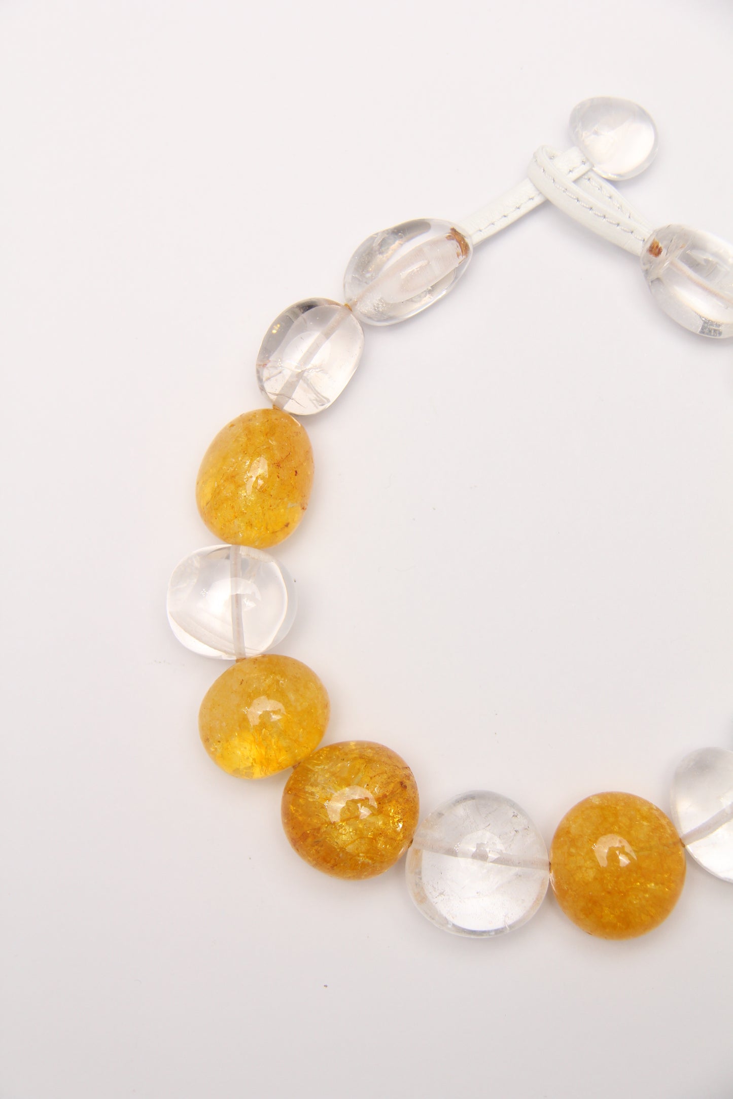 Necklace: quartz, colored hematoid quartz