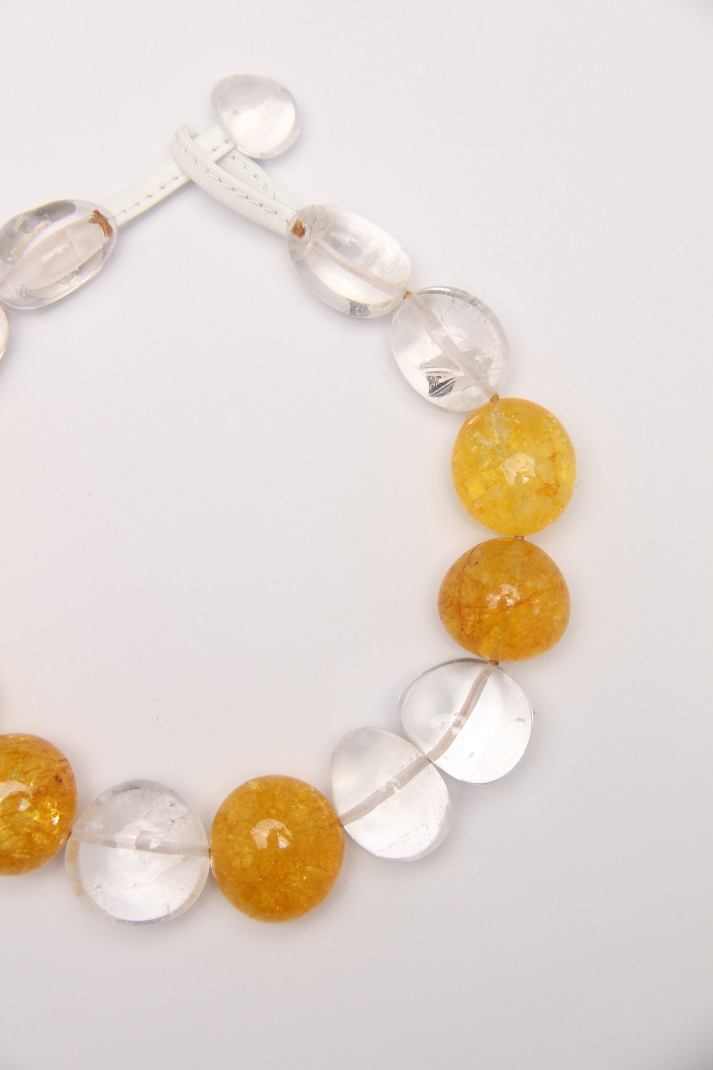 Necklace: quartz, colored hematoid quartz