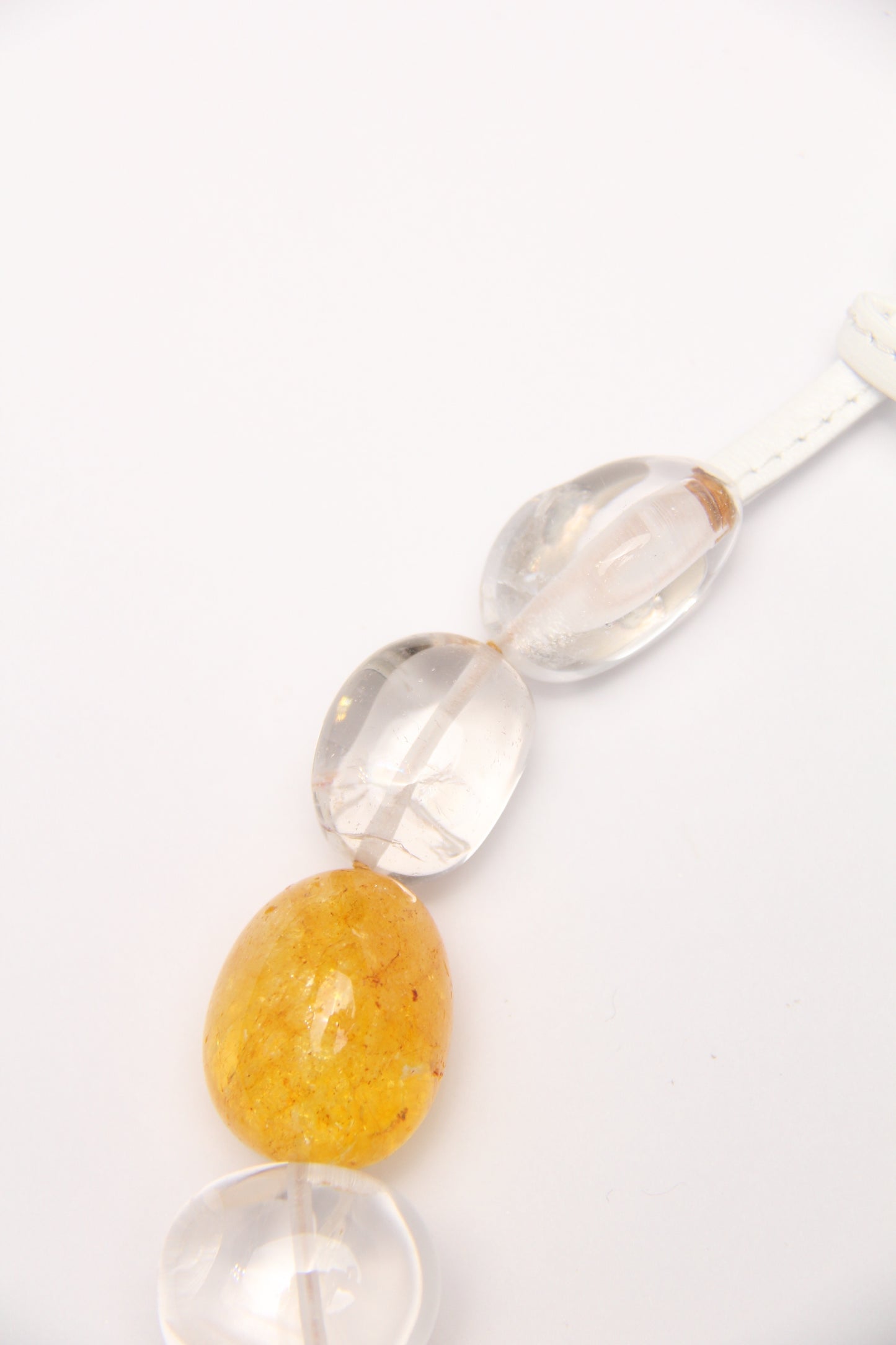 Necklace: quartz, colored hematoid quartz